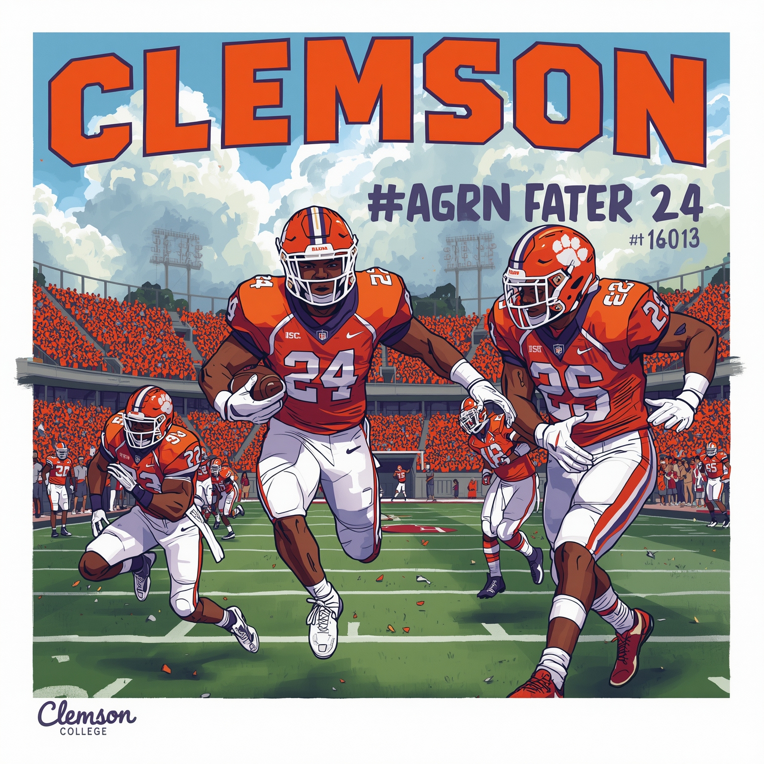 Clemson's Future Fate: Coaches, Games, and Recruits - painting of Clemson Tigers football,basketball venue