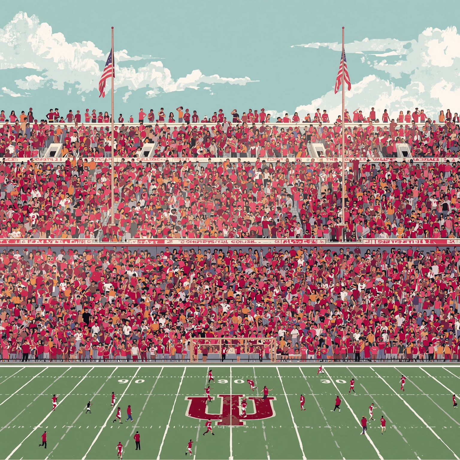 Hoosiers Spotlight: Playoff Dreams, Star Alumni & More - painting of Indiana Hoosiers football,basketball venue