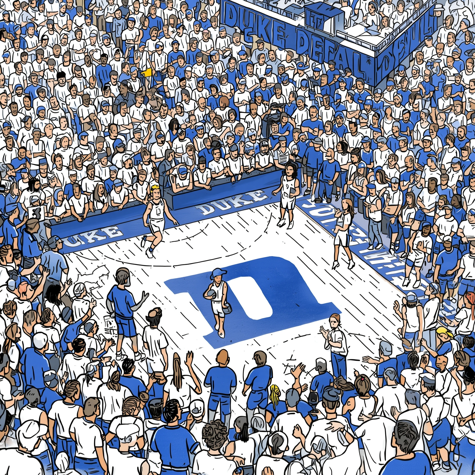 Duke vs. Michigan: Rivalry Reaches Fever Pitch - painting of Duke Blue Devils basketball venue