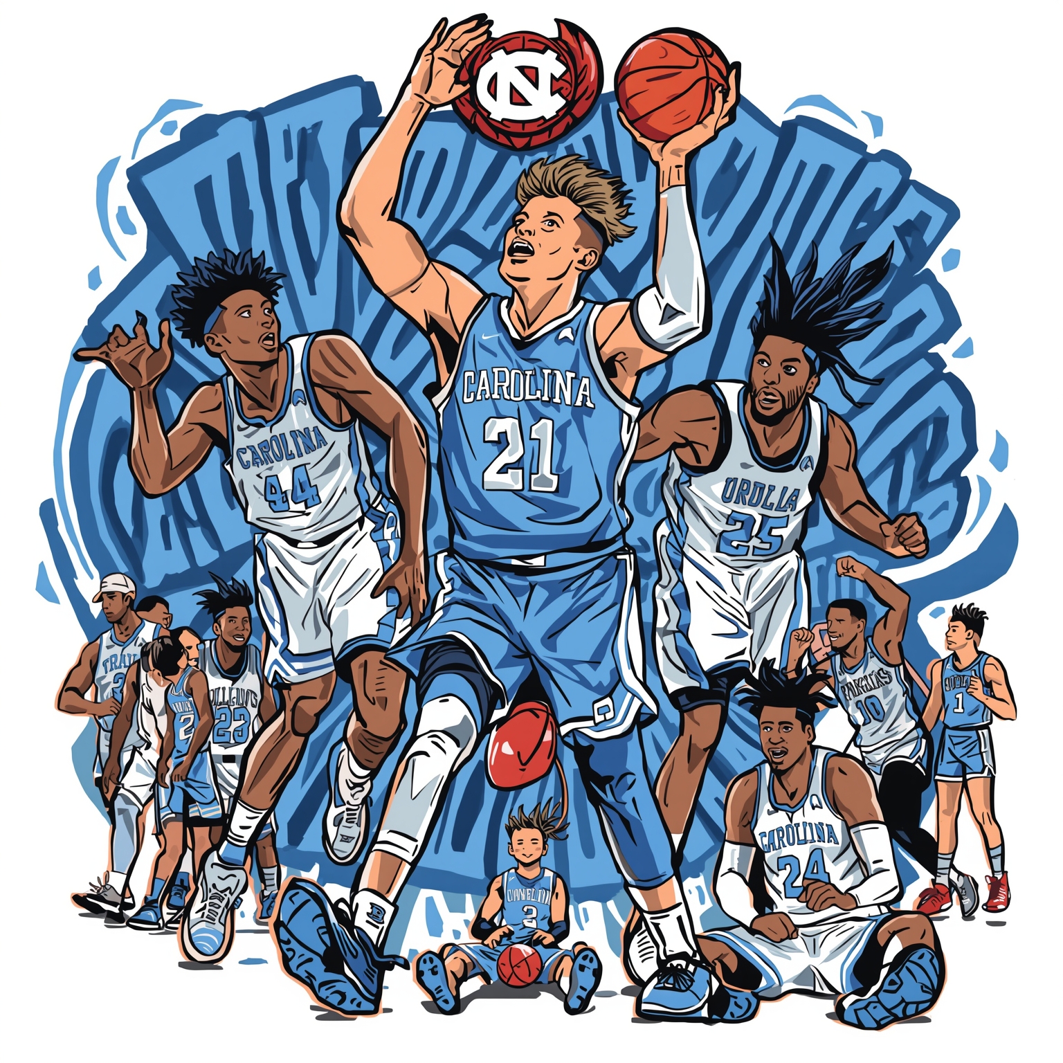 Tar Heels Turmoil: Injuries, Effort, and Rising Stars - painting of North Carolina Tar Heels basketball venue