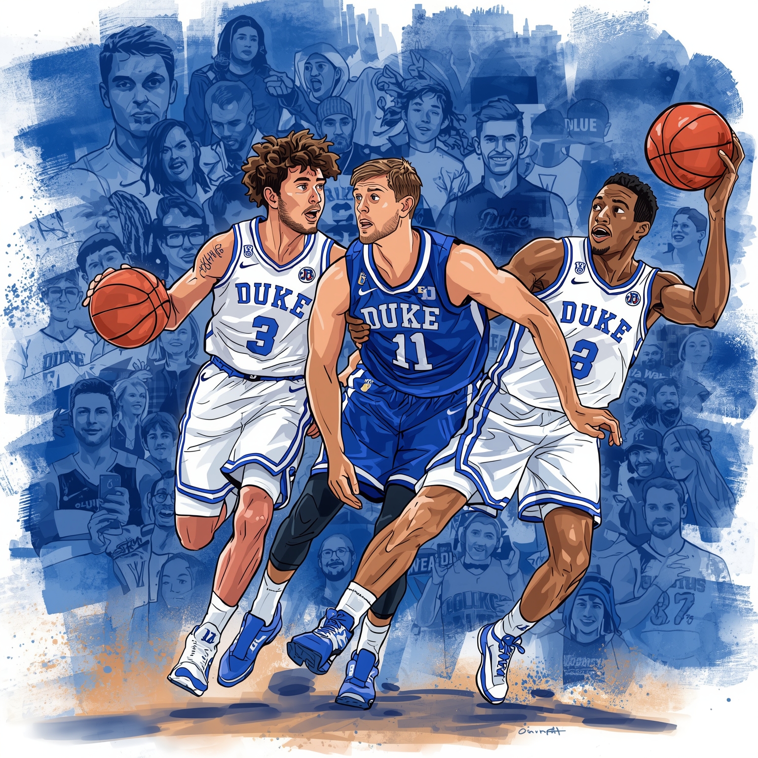 Duke’s Michigan Upset Ignites Hype for Boozer & Scheyer - painting of Duke Blue Devils basketball venue
