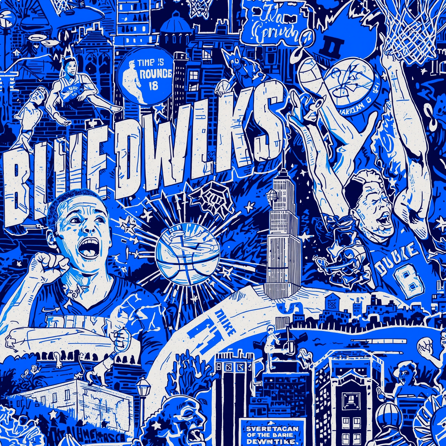 Duke Blue Devils Dominate, Question, and Journey To Chicago - painting of Duke Blue Devils basketball venue