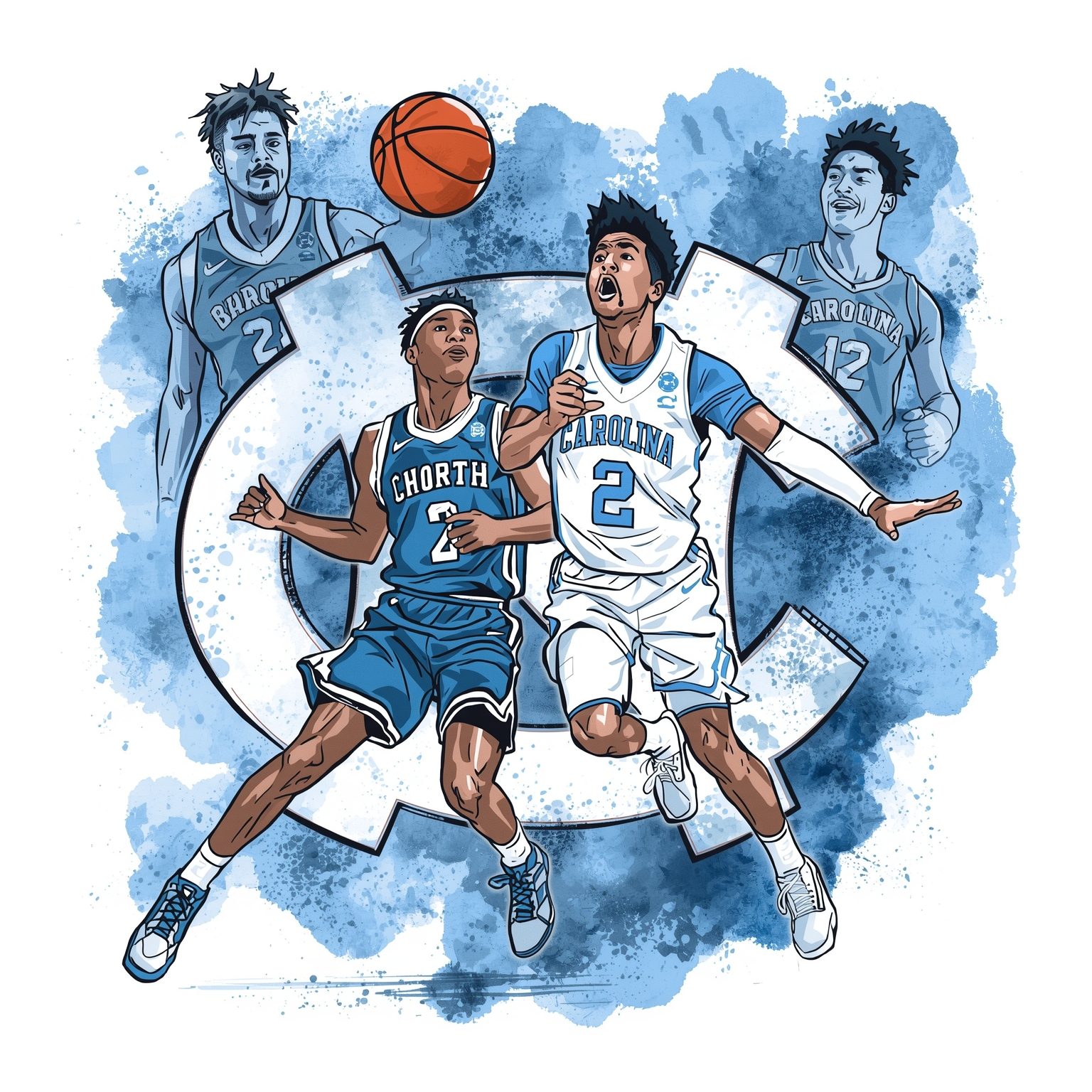 Tar Heels Juggle Injuries, Strategies, and Rankings Drama - painting of North Carolina Tar Heels basketball venue