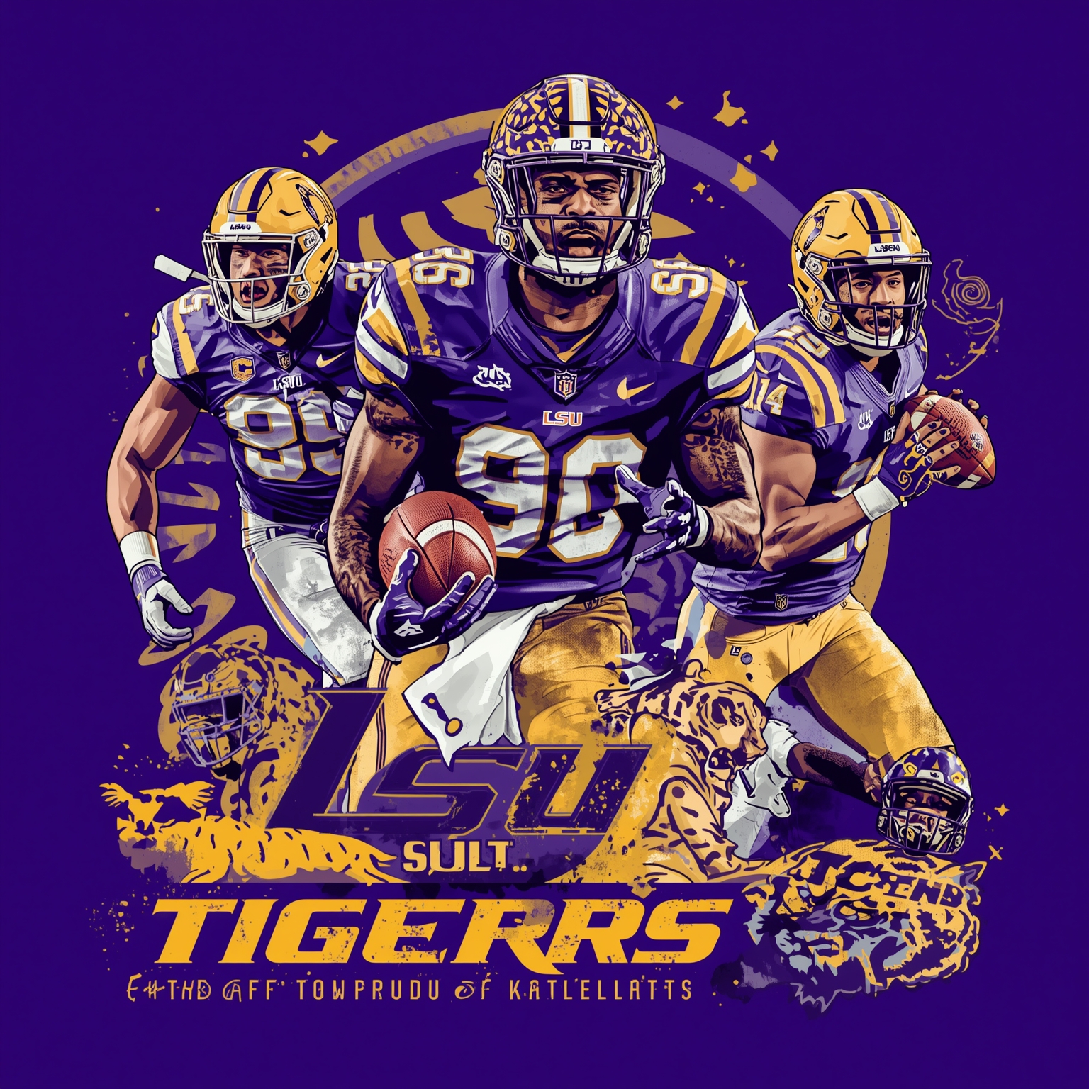 LSU Tigers Ramp Up Recruiting Blitz Across Positions - painting of LSU Tigers football venue