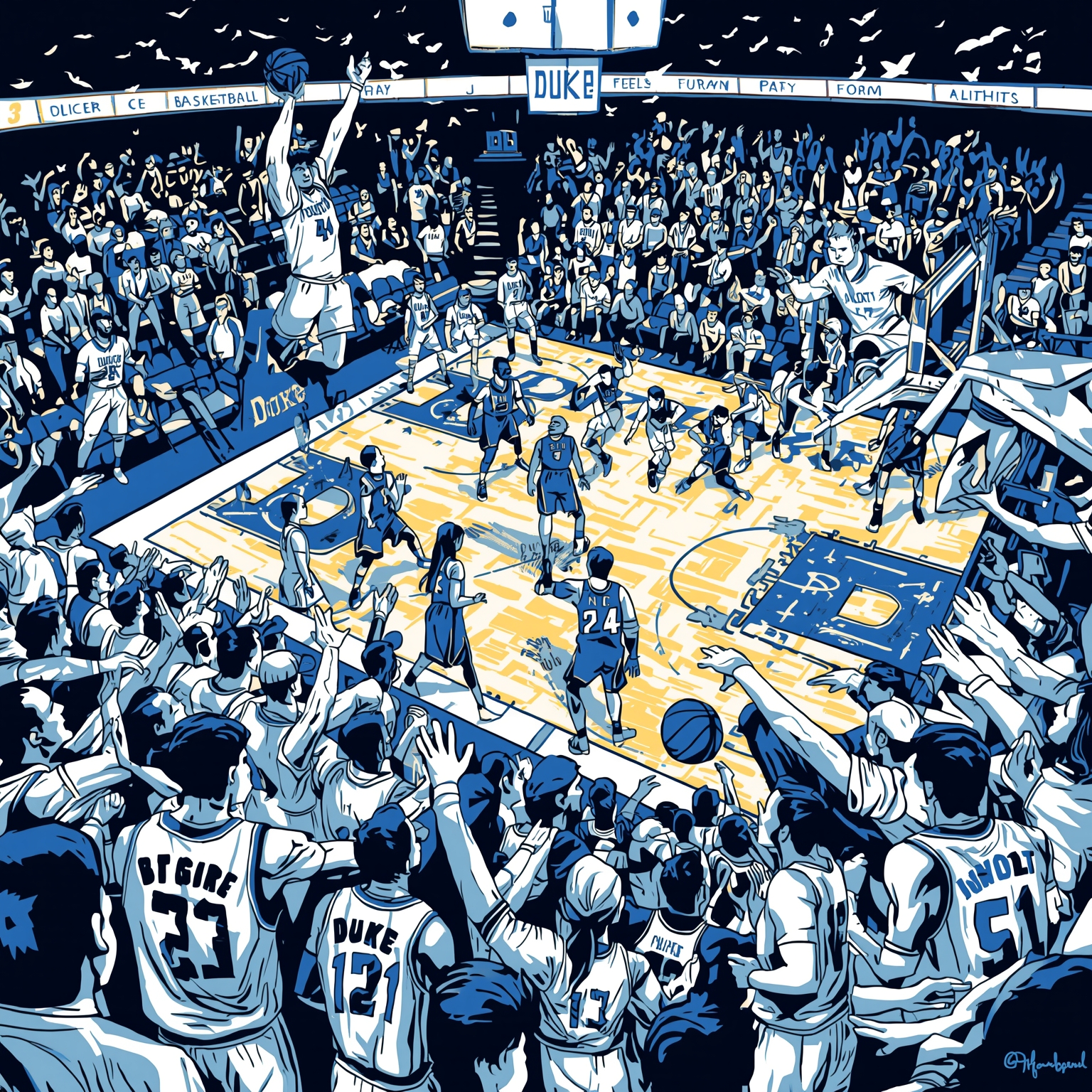 Duke’s Masterclass: Upsets, Momentum and March Hopes - painting of Duke Blue Devils basketball venue