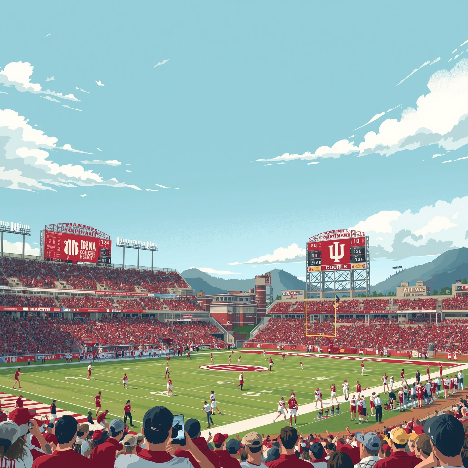 Indiana Hoosiers’ Highs, Lows and Recruiting Frenzy - painting of Indiana Hoosiers basketball,football venue