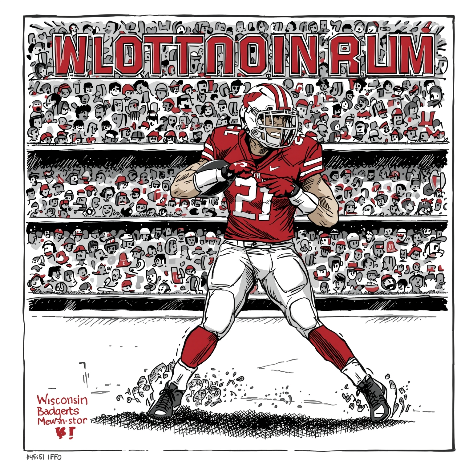 Ex-Badgers Coaches Beef Up Notre Dame's Defense - painting of Wisconsin Badgers football venue