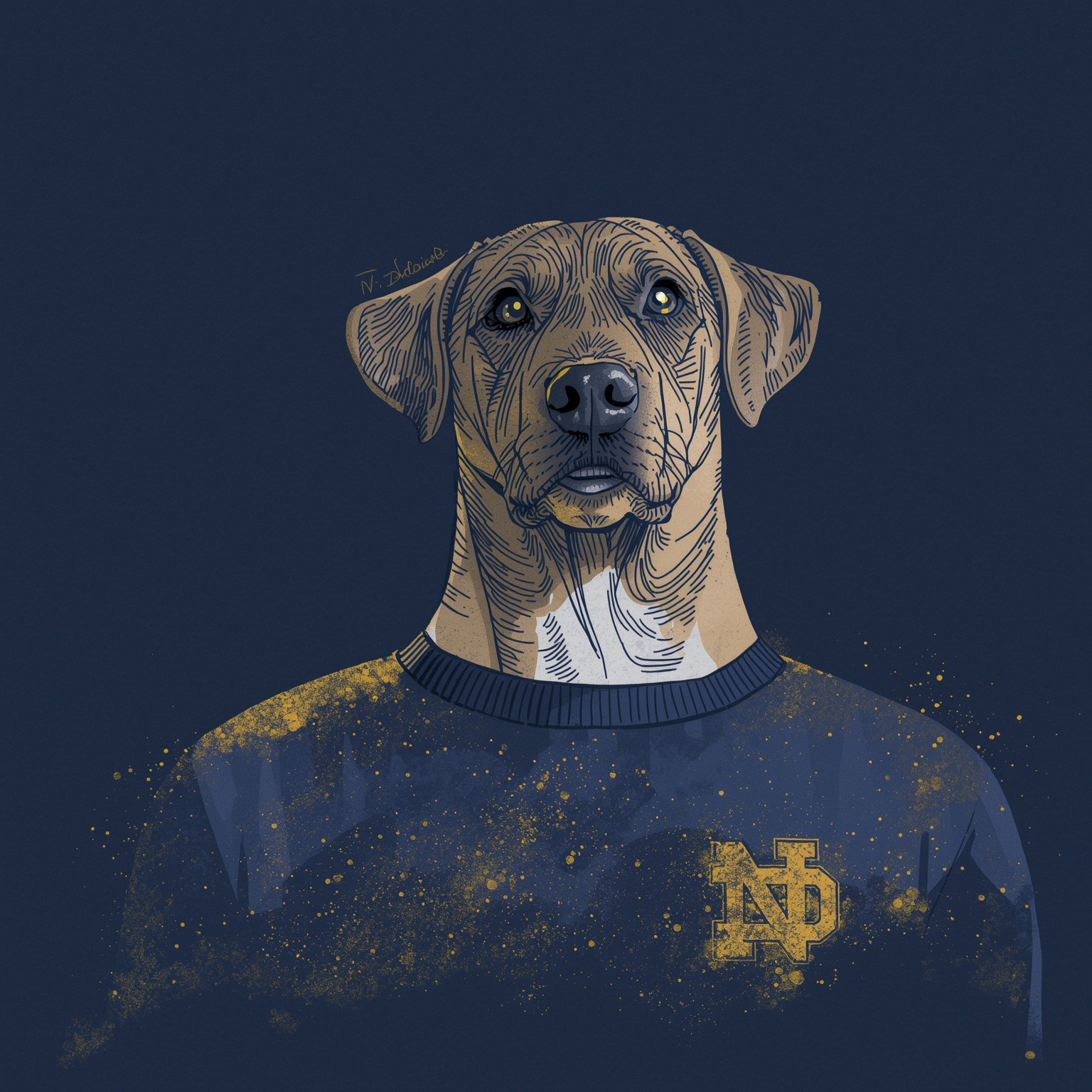 Notre Dame: Basketball Struggles, Football Inspirations - painting of Notre Dame Fighting Irish basketball, football venue