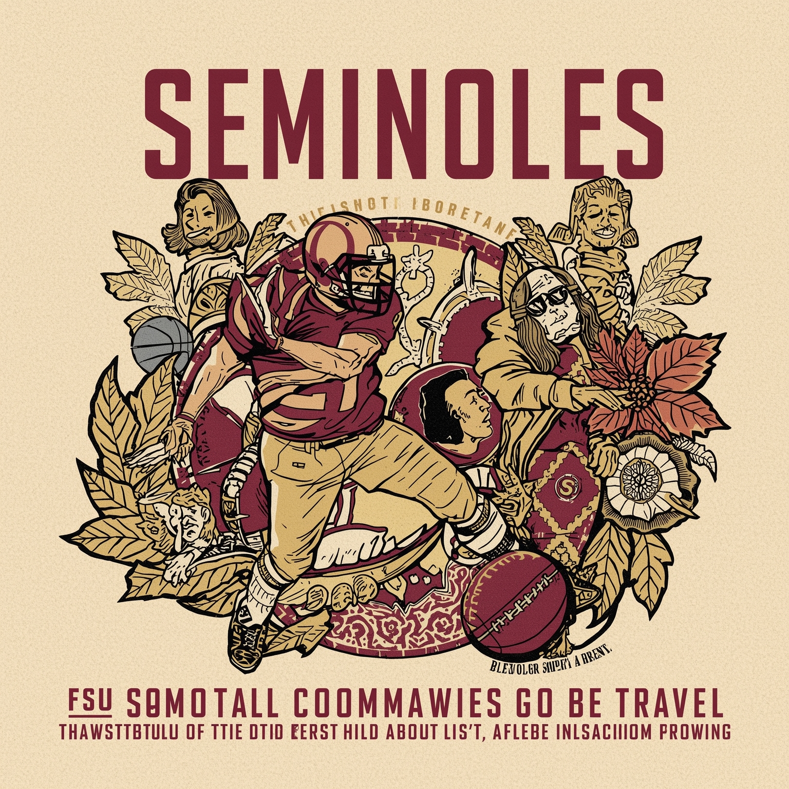 FSU Seminoles: Hoops Highs, Gridiron Gambits, New Hires - painting of Florida State Seminoles basketball, football venue
