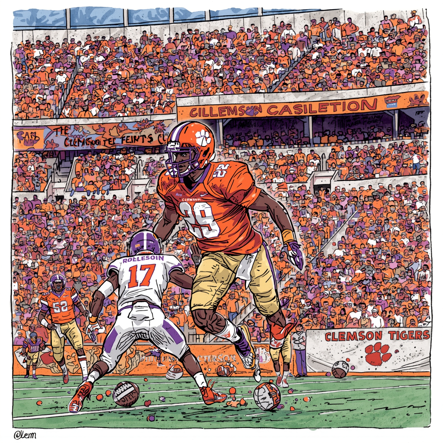 Clemson’s Recruiting Shakeup and Road Struggles - painting of Clemson Tigers basketball, football venue