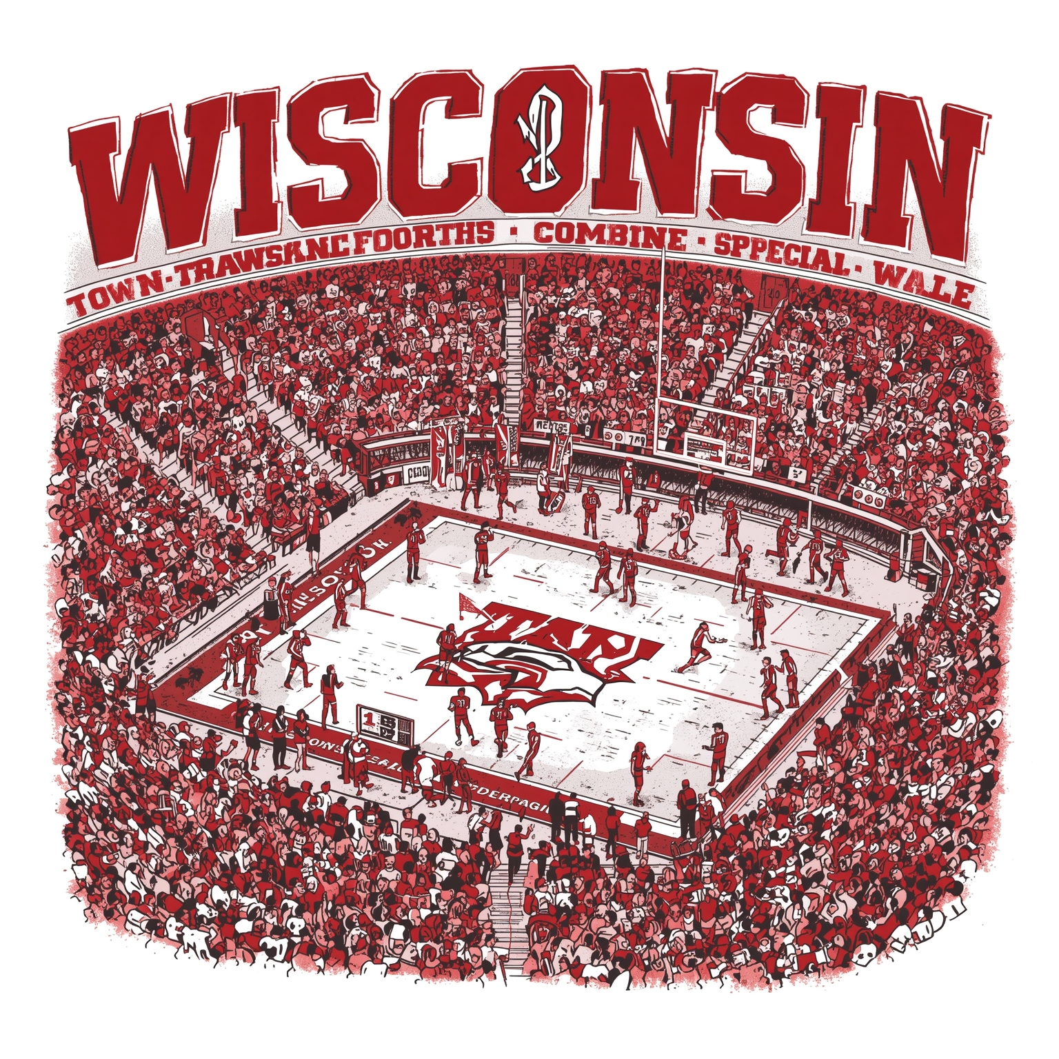 Wisconsin Badgers: Transfer Wars, Combine Speed & Hoops - painting of Wisconsin Badgers football, basketball venue