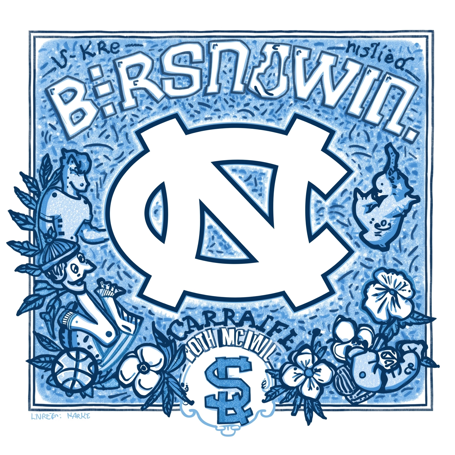 From Injuries to Bracket Seeds: Tar Heels' Season Rundown - painting of North Carolina Tar Heels basketball venue