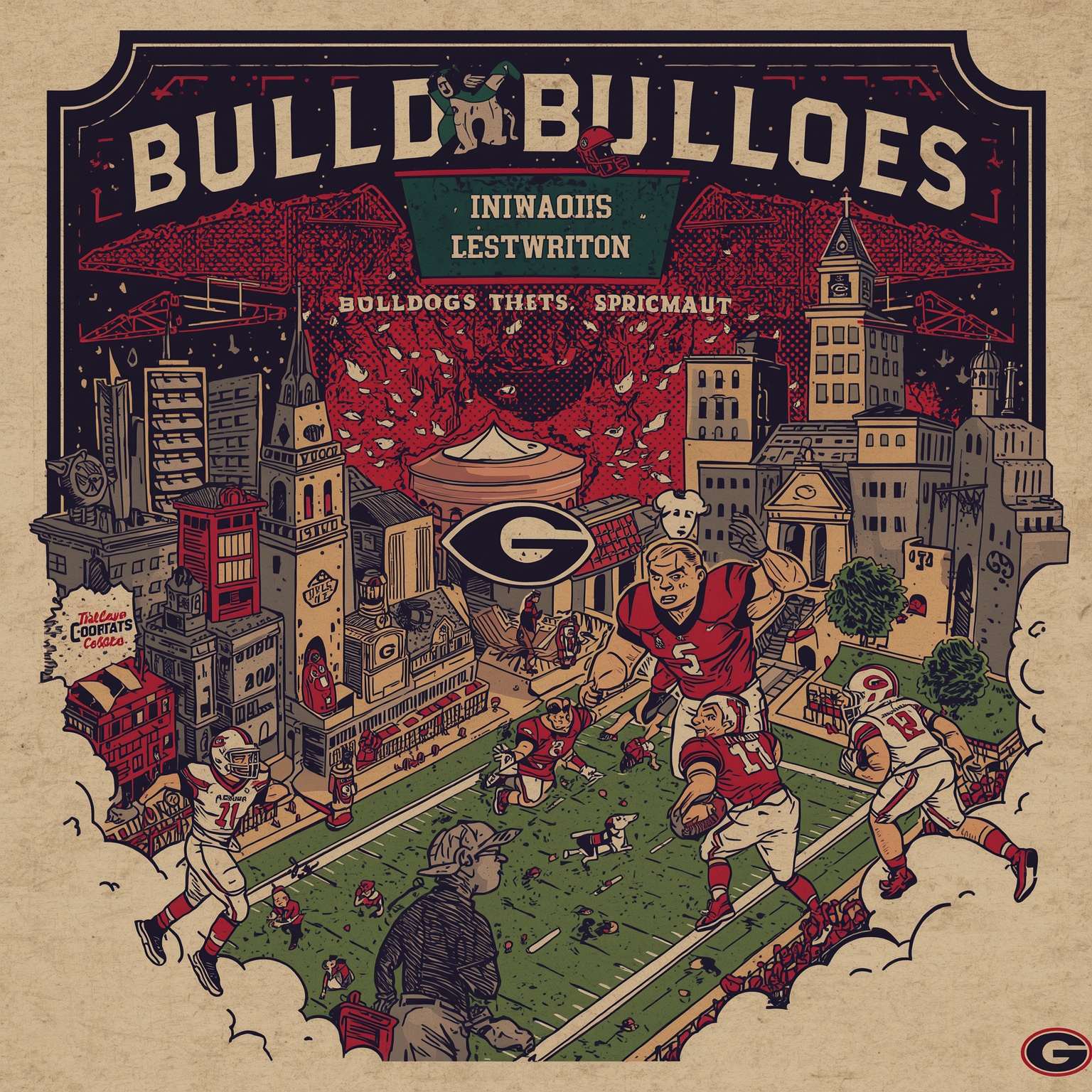 Georgia’s Recruiting Wins and Coaching Poaches - painting of Georgia Bulldogs football venue