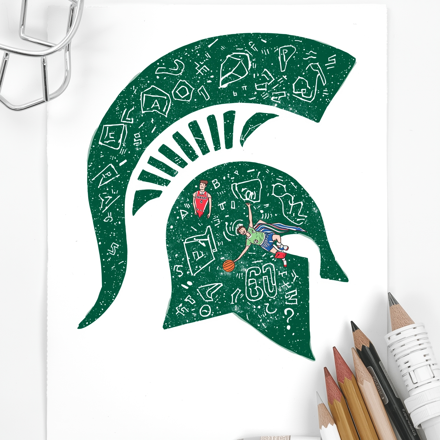 Spartans’ Season of Grit, Seeds, and Surprising Signings - painting of Michigan State Spartans basketball, football venue