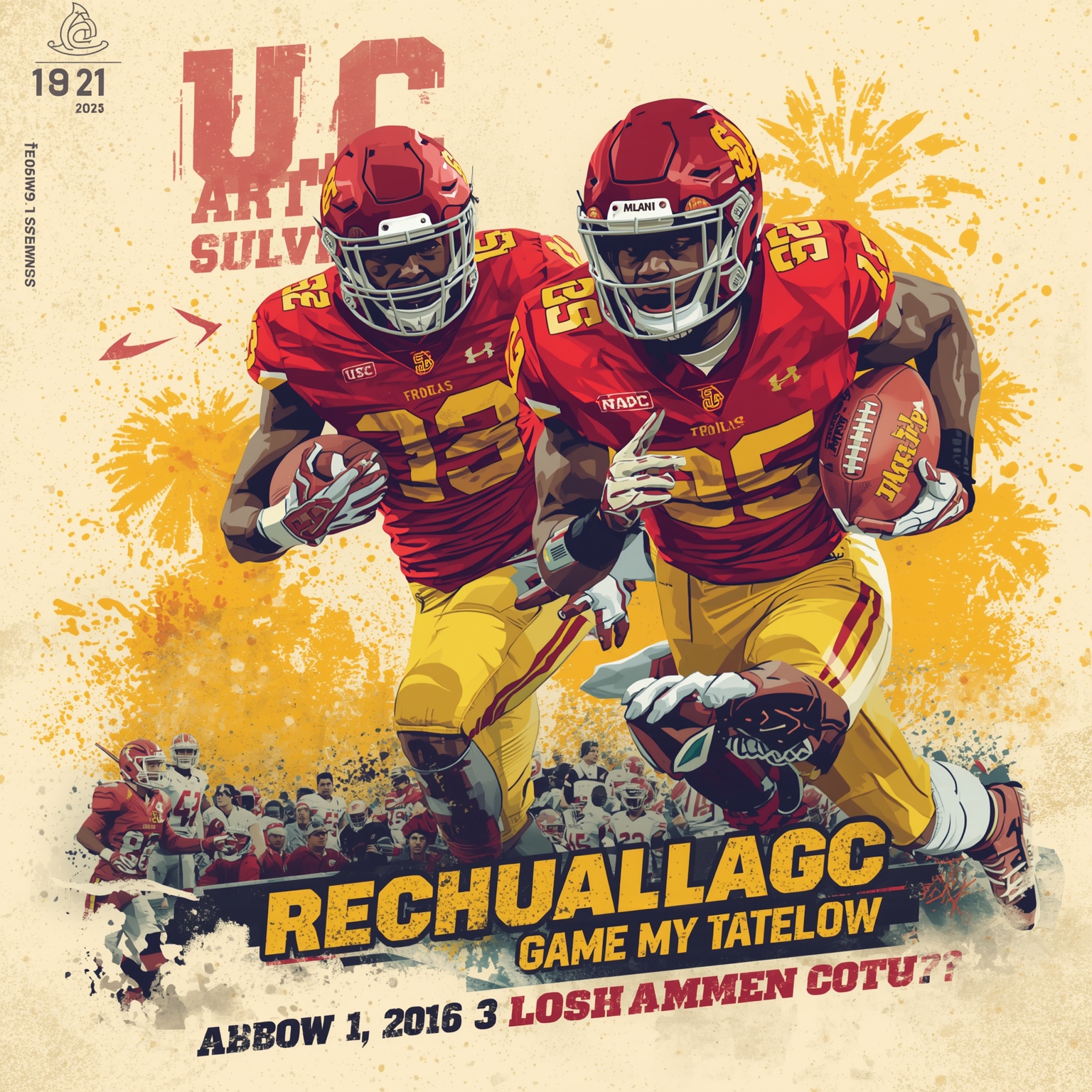 USC Football’s Recruiting Frenzy and Freshman Stars - painting of USC Trojans football venue