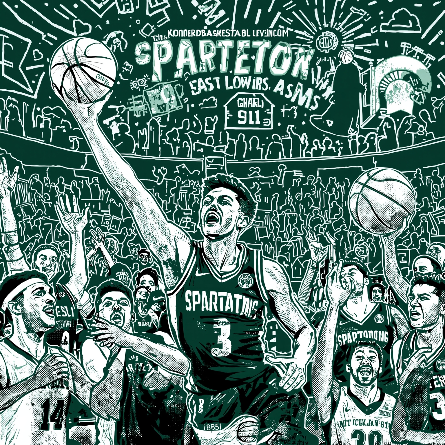 Spartans’ Wonky Win Sparks Praise and Emotion - painting of Michigan State Spartans basketball venue