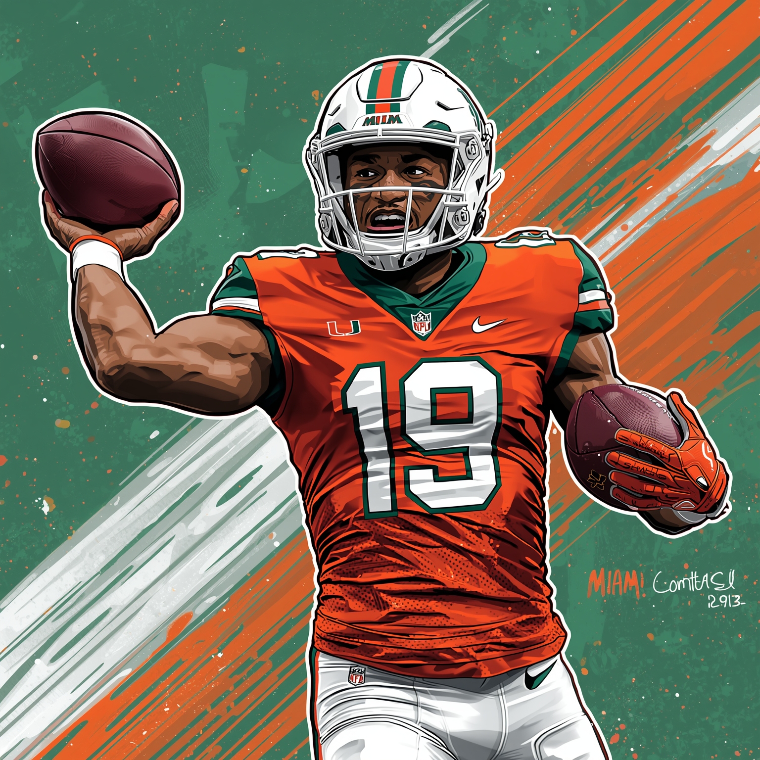 Hurricane Hometown Hero: Five-Star WR Commits - painting of Miami Hurricanes football venue