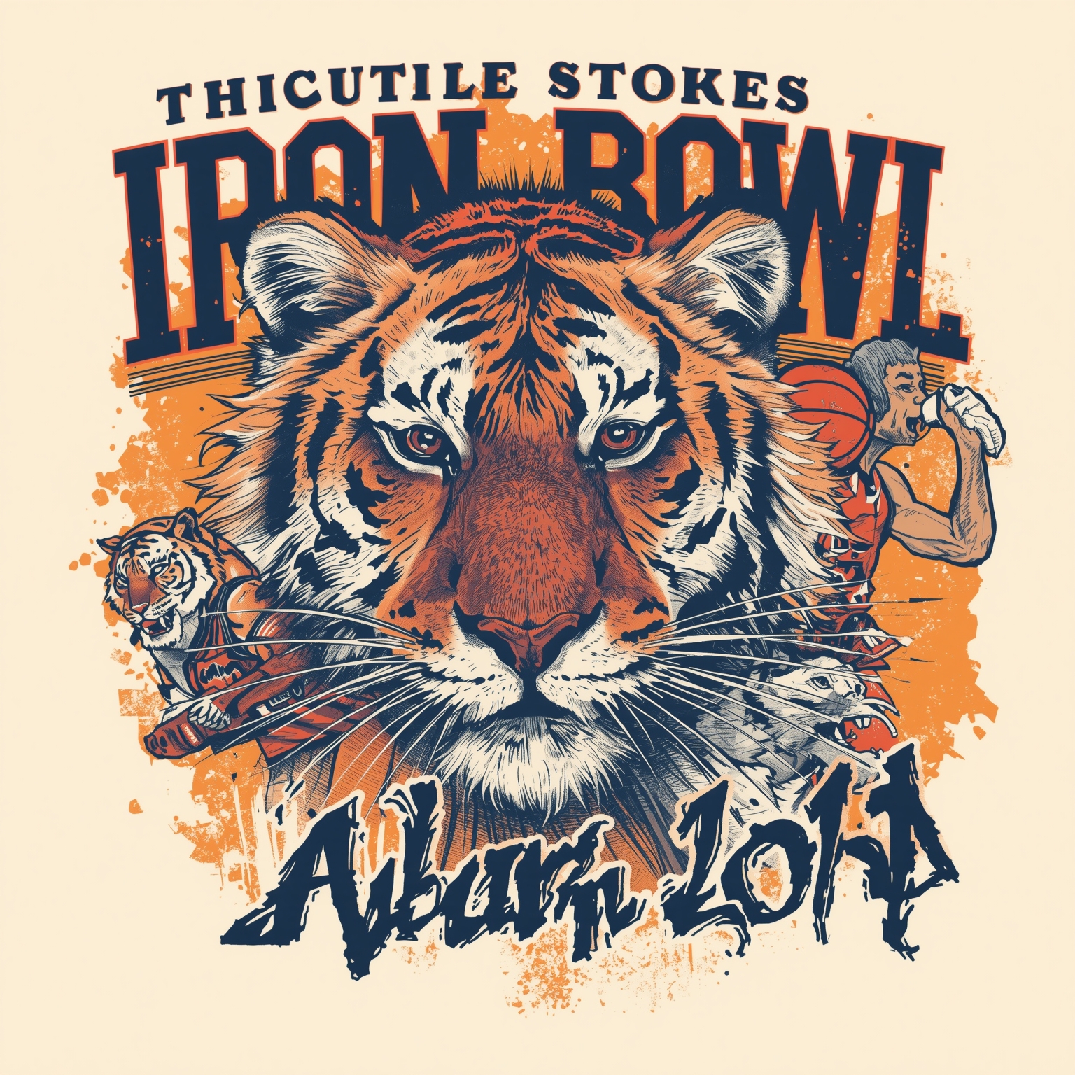 Nate Oats Stokes Iron Bowl Basketball Rivalry with Auburn - painting of Auburn Tigers basketball venue