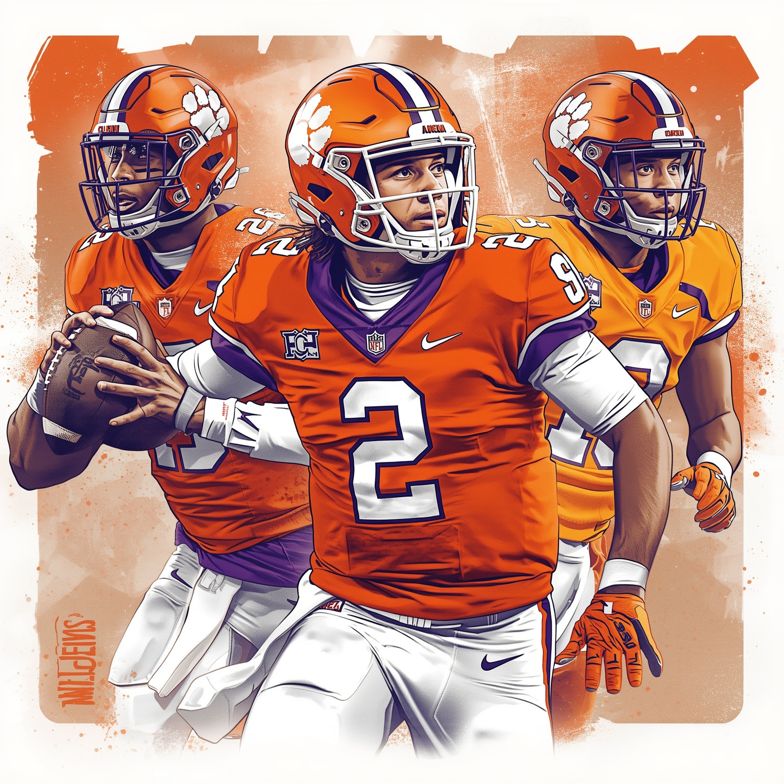 Clemson’s QB Rankings, Star Linebacker & Speedy Transfer - painting of Clemson Tigers football venue