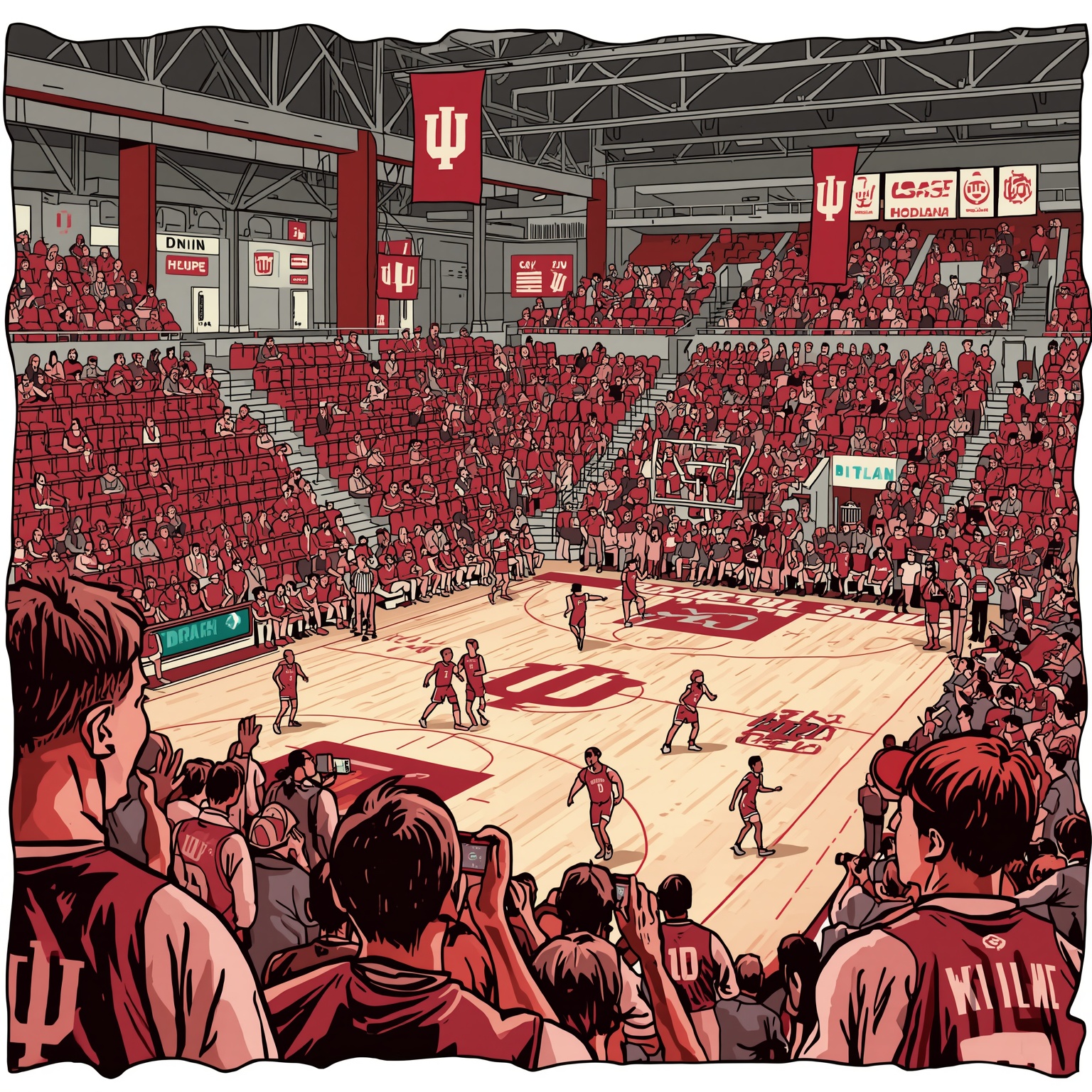 Indiana Hoosiers' Heartbreak and Hopes in Columbus - painting of Indiana Hoosiers basketball venue
