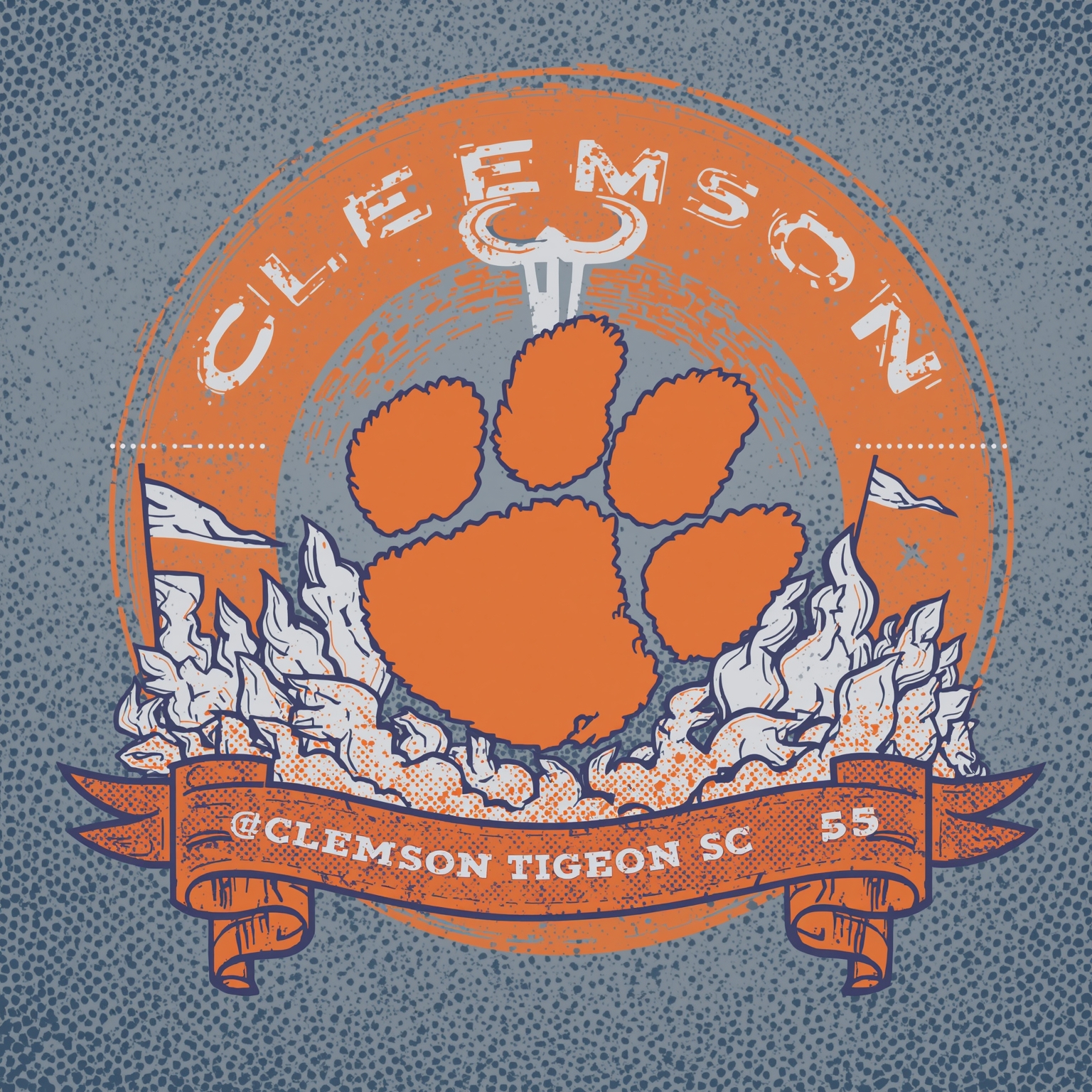 Clemson’s New QB and Tournament Hoopla Unleashed - painting of Clemson Tigers football,basketball venue