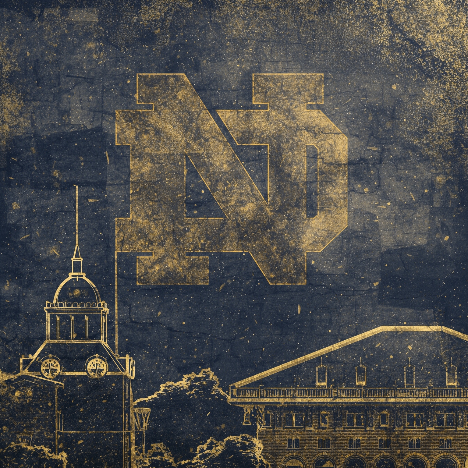 Notre Dame’s Recruiting Highs and Lows - painting of Notre Dame Fighting Irish football venue