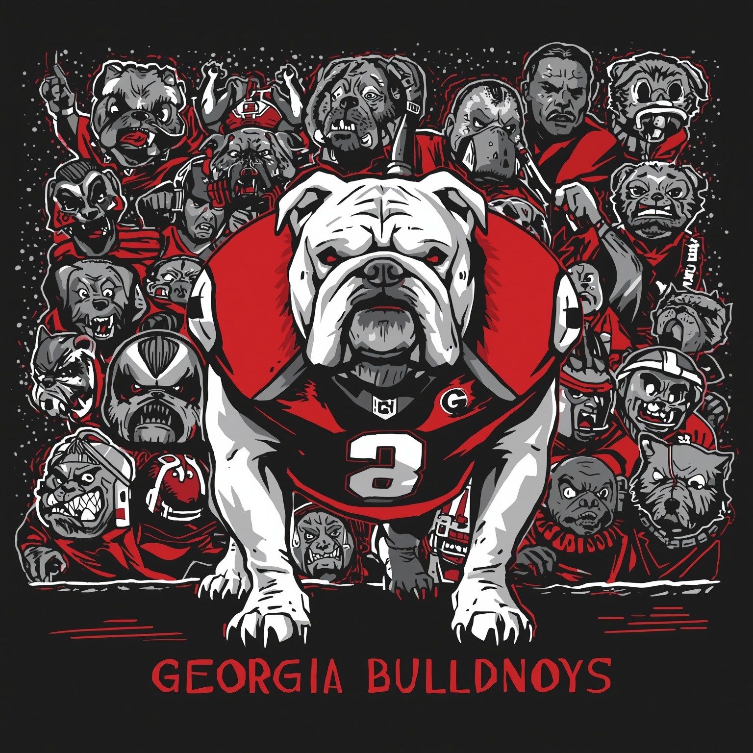Georgia's Football Journey: Near-Misses to NFL Windfalls - painting of Georgia Bulldogs football venue