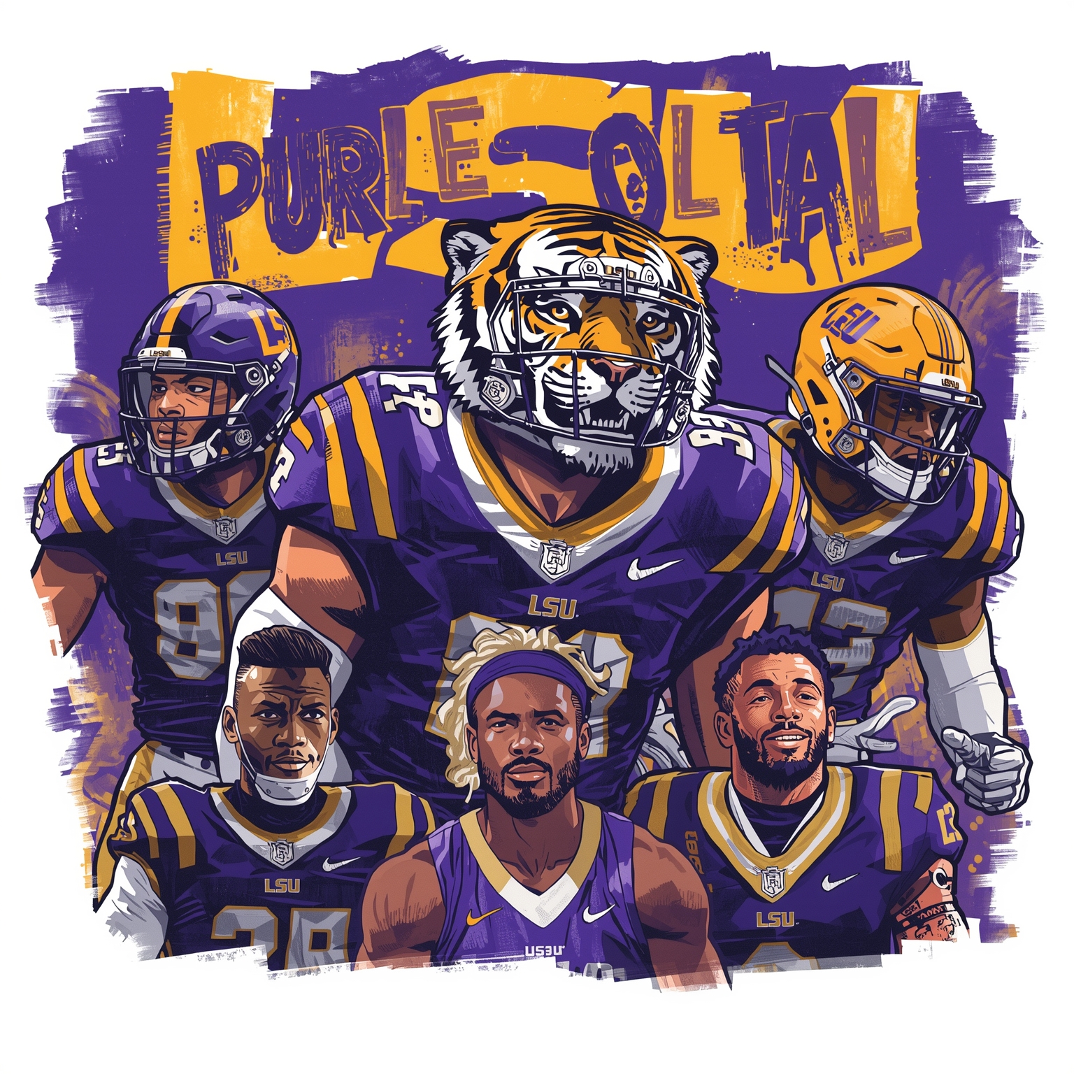 LSU Tigers: Big Recruits and SEC Tournament Drama - painting of LSU Tigers football,basketball venue