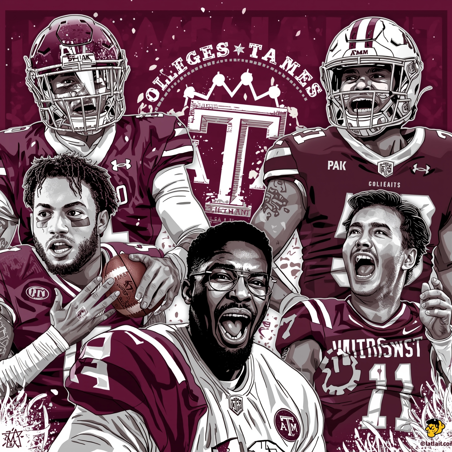 Aggies' Recruits, Run-Rules and Tourney Hopes - painting of Texas A&M Aggies basketball, baseball, football venue