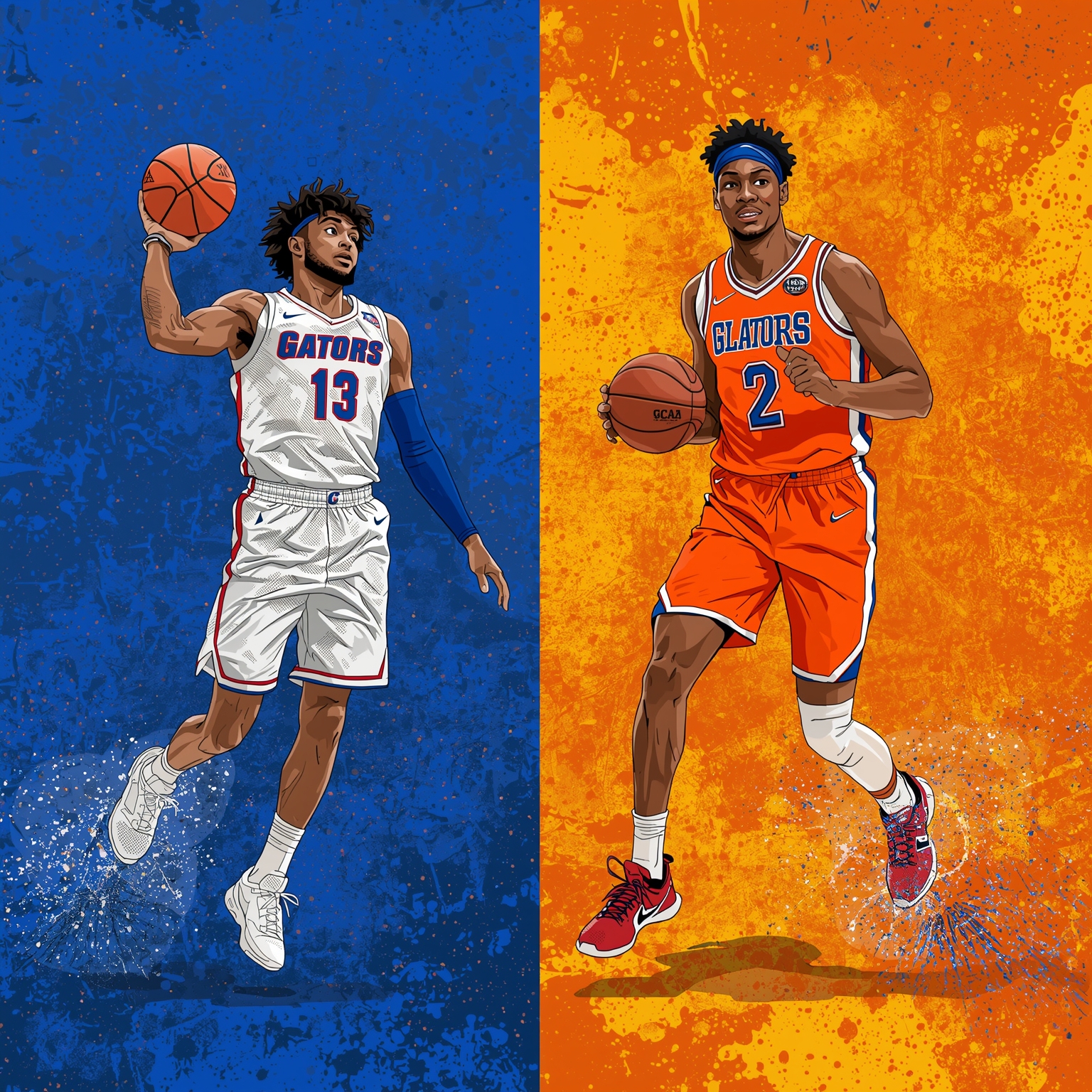 Gators' NCAA Seeding, Scenarios & Freshman Hero - painting of Florida Gators basketball, baseball venue