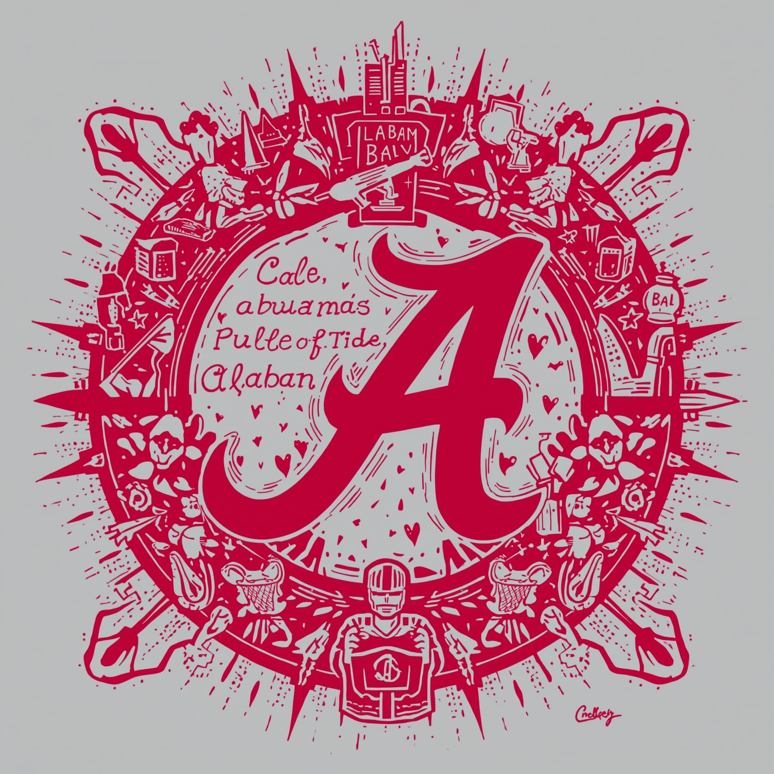 Bracket Forecast: Alabama’s NCAA Seed Speculation - painting of Alabama Crimson Tide basketball venue