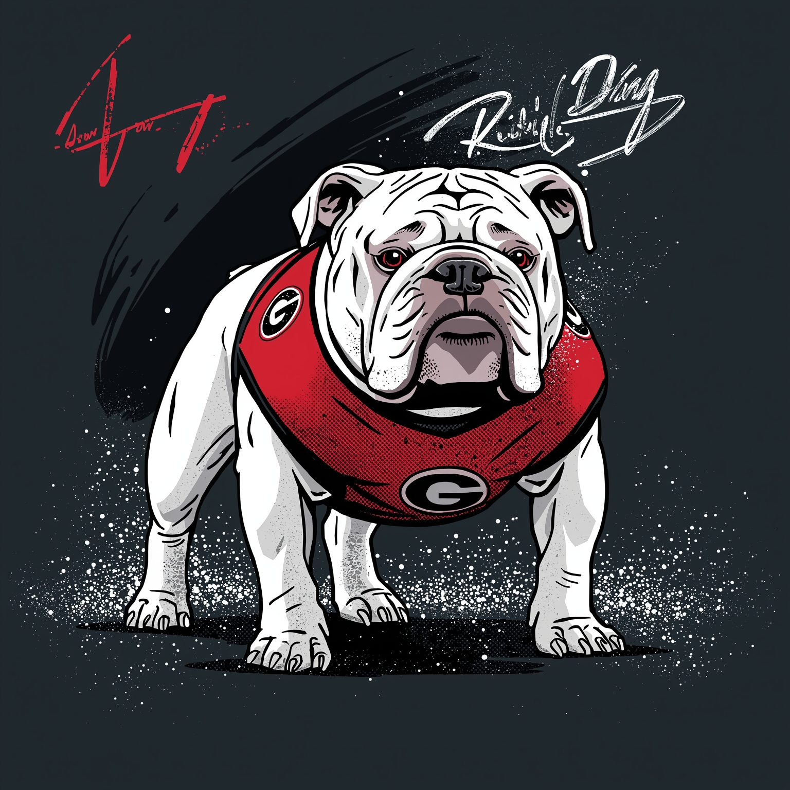 Georgia Bulldogs Reload: Camp, Court Clash & Covert Win - painting of Georgia Bulldogs football,basketball venue