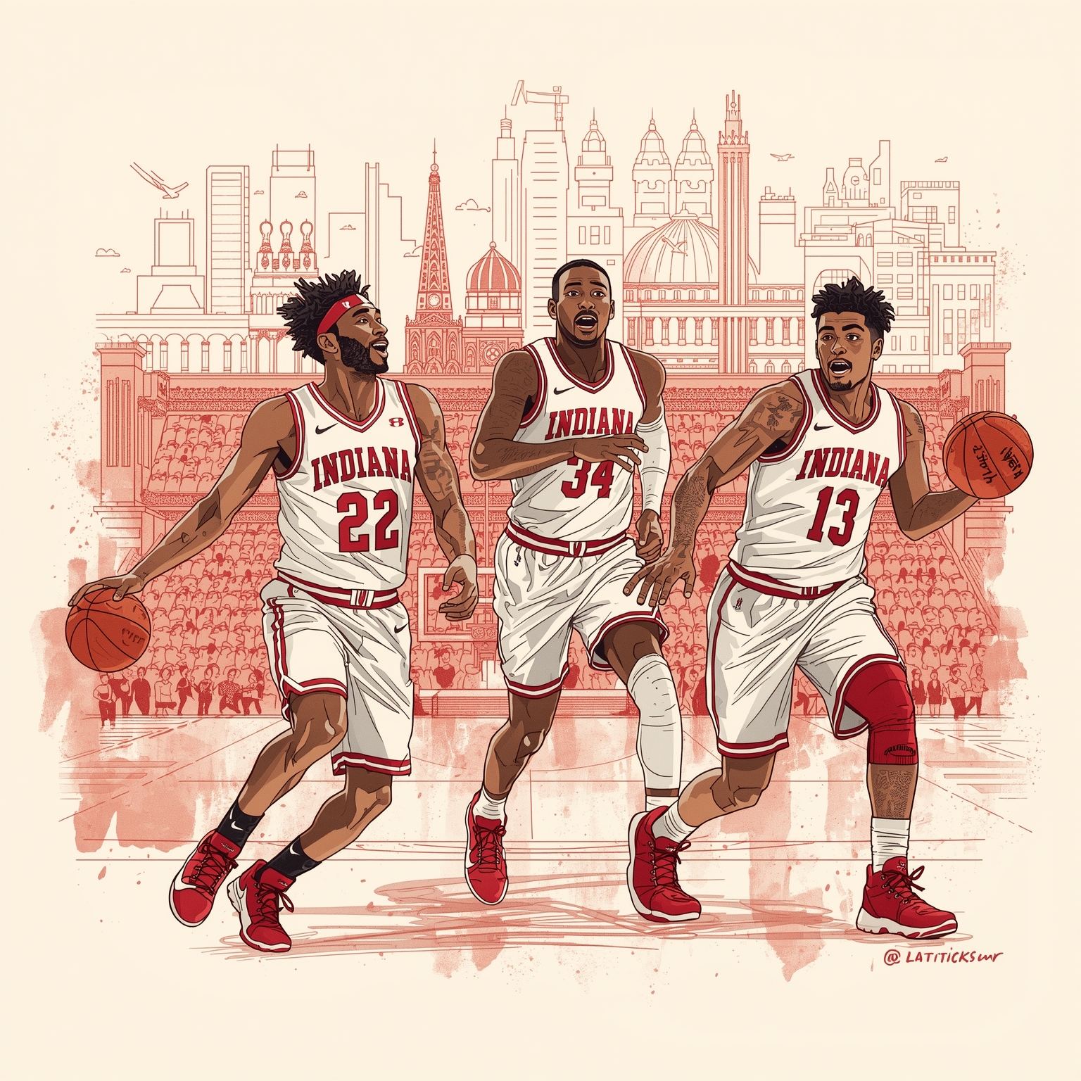 Hoosiers Rebuild Reality: DeVries’ First-Year Test - painting of Indiana Hoosiers basketball venue