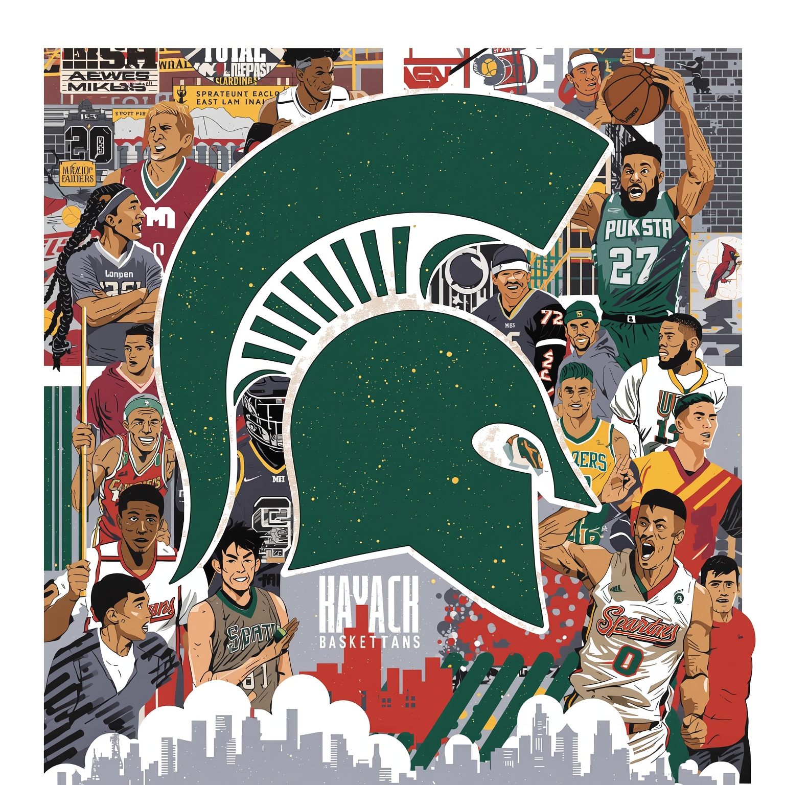 Spartans vs. Cardinals: March Showdown Analysis - painting of Michigan State Spartans basketball venue
