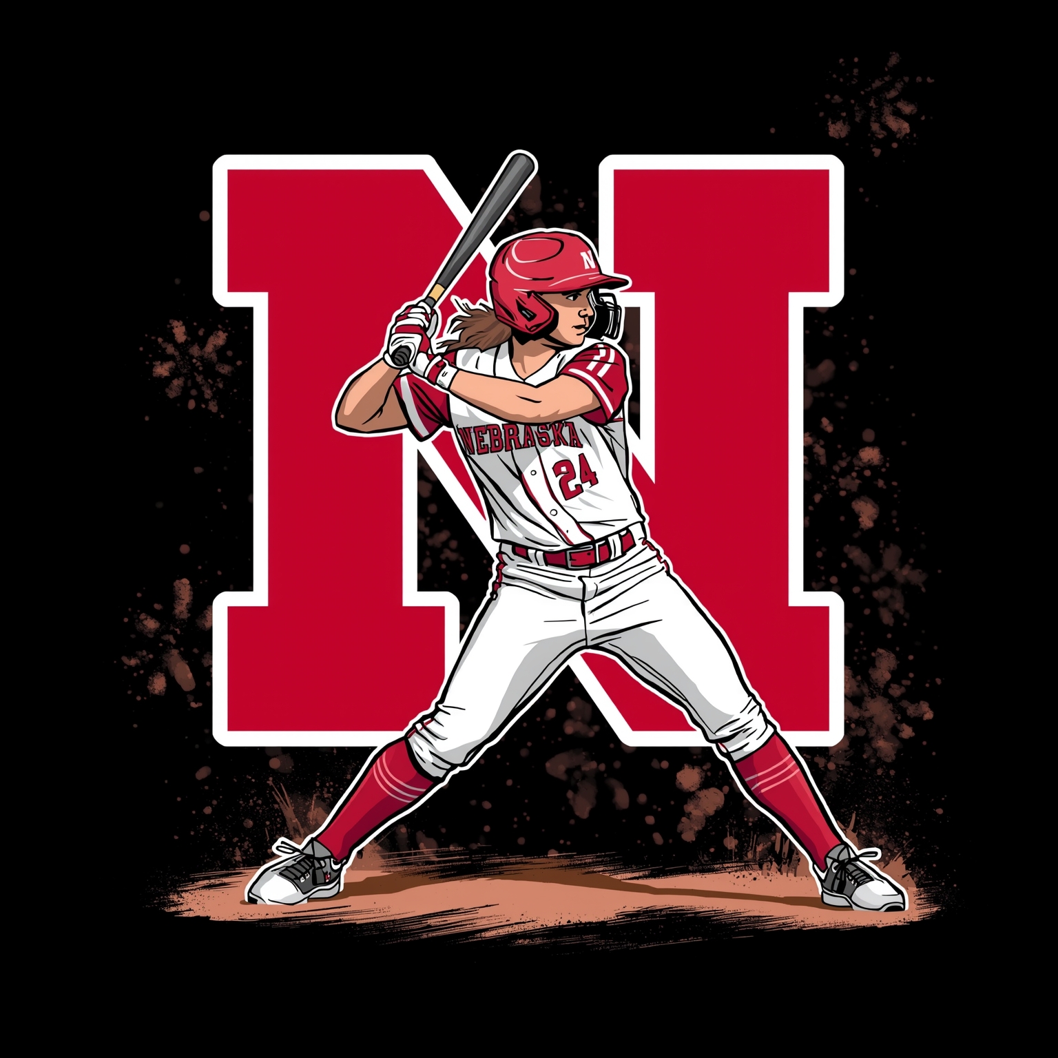 Frahm’s 12-K Shutout Sparks Huskers’ Win Streak - painting of Nebraska Cornhuskers softball venue