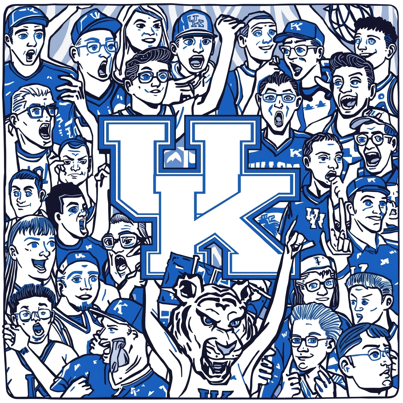 March Madness Mayhem: Wildcats' Heroes and Woes - painting of Kentucky Wildcats basketball venue