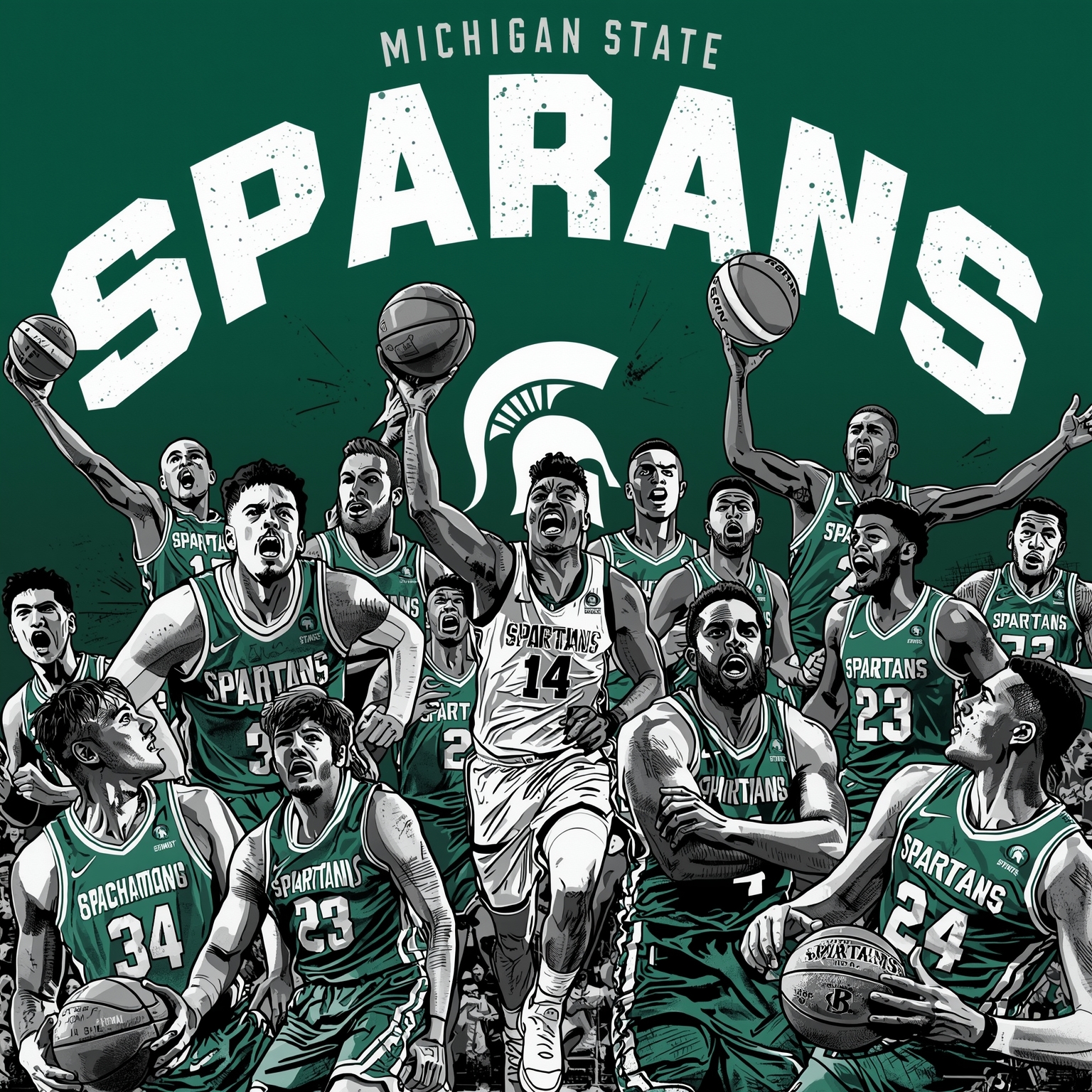 Spartans’ March Madness: Fort, Freshmen & TV Hacks - painting of Michigan State Spartans basketball venue