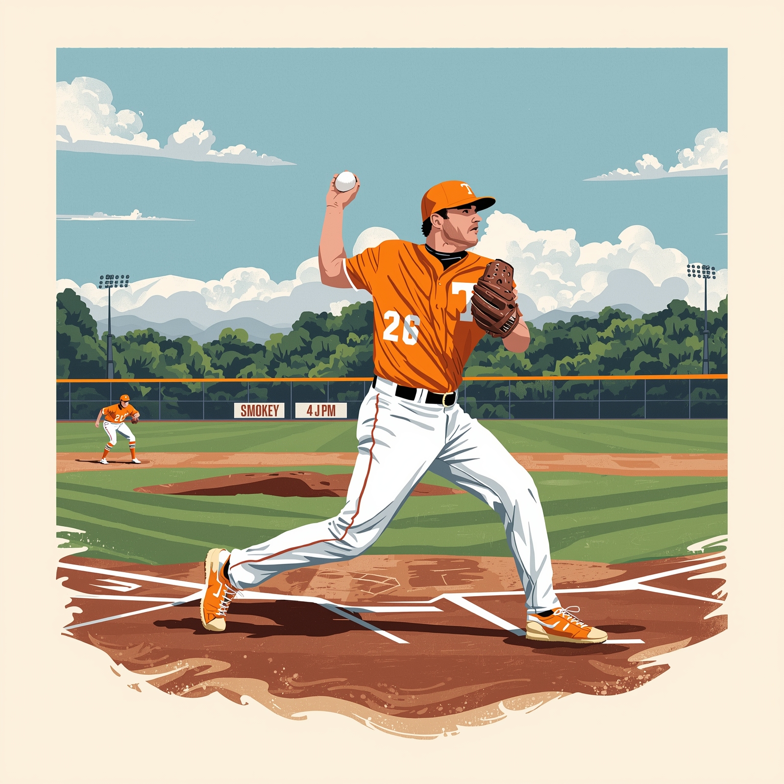 Vols vs. Tigers: Diamond Drama in Knoxville - painting of Tennessee Volunteers baseball venue