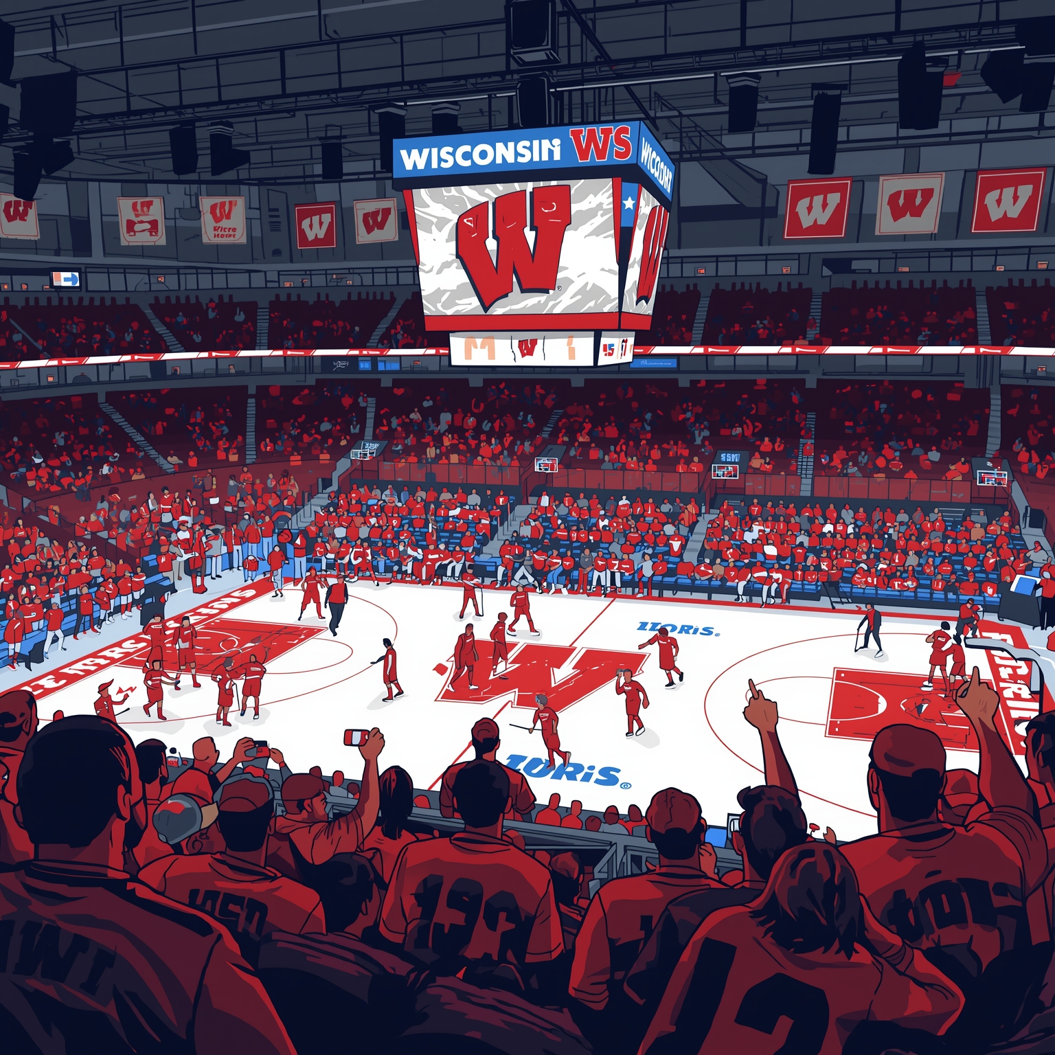Wisconsin’s Winter and Offseason Playbook Unveiled - painting of Wisconsin Badgers basketball, hockey venue