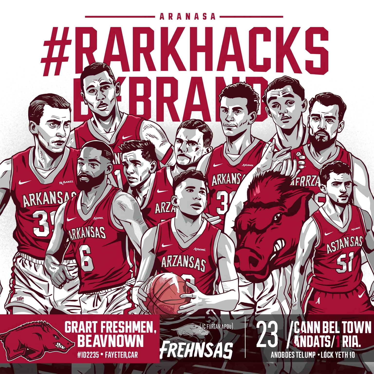 Acuff & Freshmen Fuel Razorbacks’ Wild March Ride - painting of Arkansas Razorbacks basketball venue