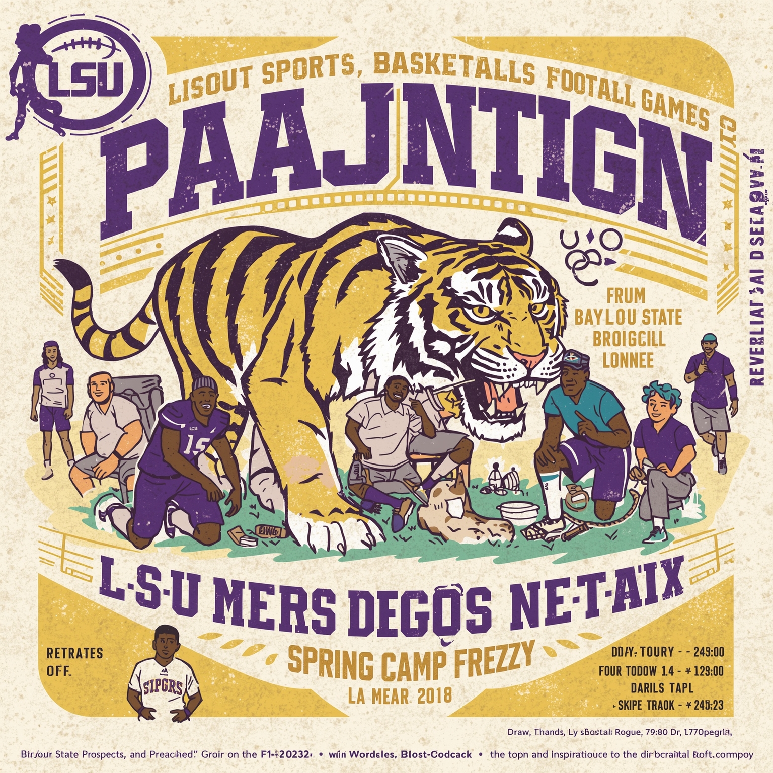 Bayou State Prospects and Spring Camp Frenzy Unite - painting of LSU Tigers football, basketball venue