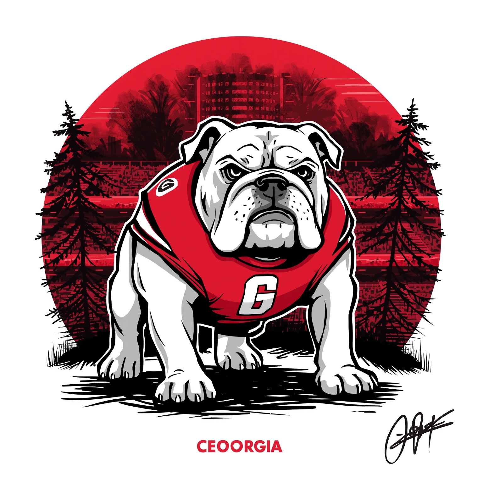 Georgia Bulldogs 2026: Title Dreams, Draft Picks, and Doom - painting of Georgia Bulldogs football venue