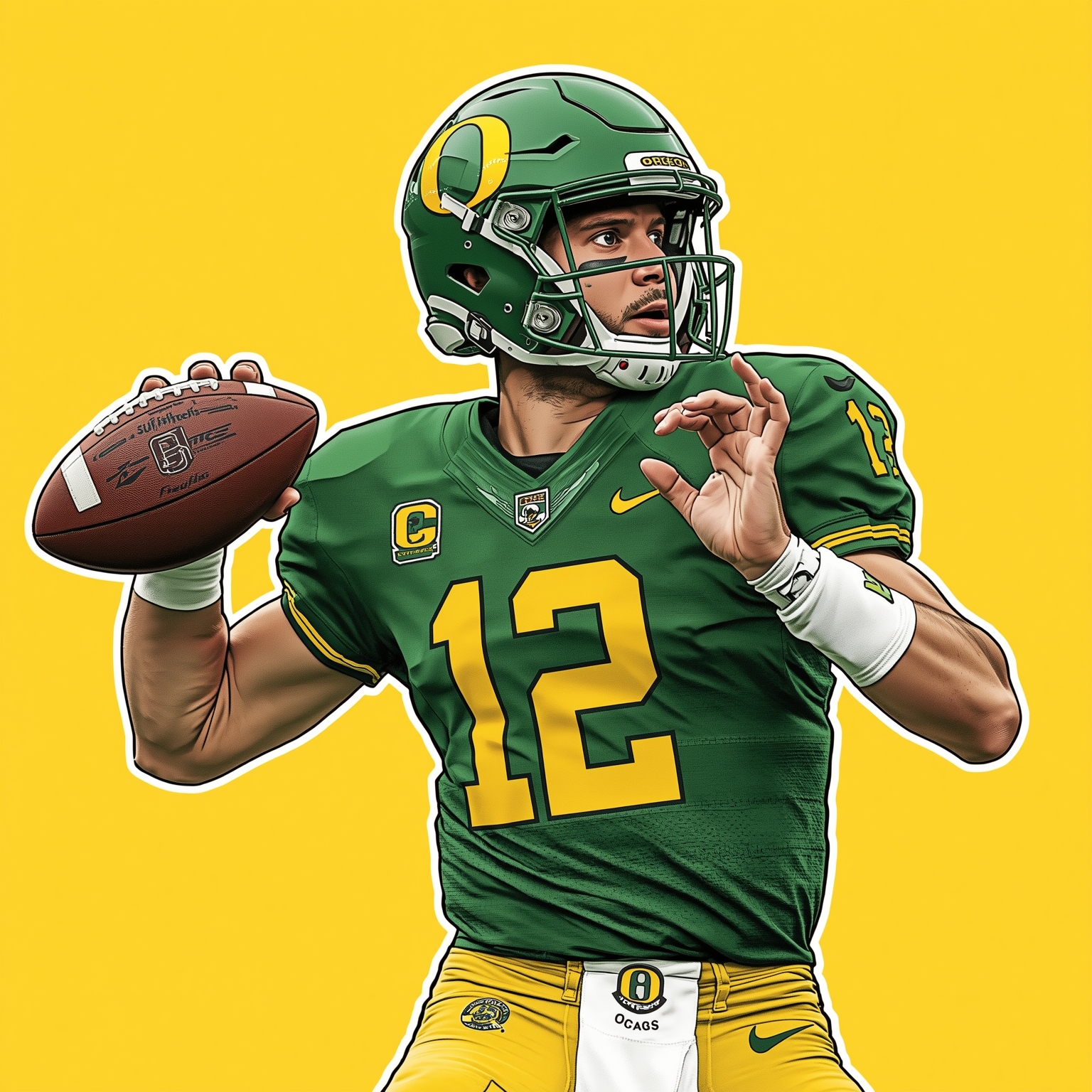 Oregon Ducks’ QB Hunt, NFL Combine Stars & Championship Insights - painting of Oregon Ducks football venue