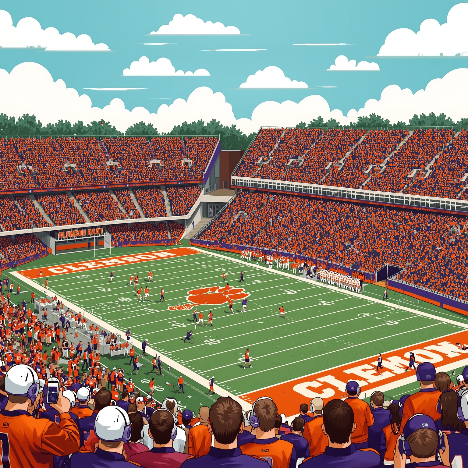 Clemson Tigers Bolster Roster with Fresh Talent - painting of Clemson Tigers football venue