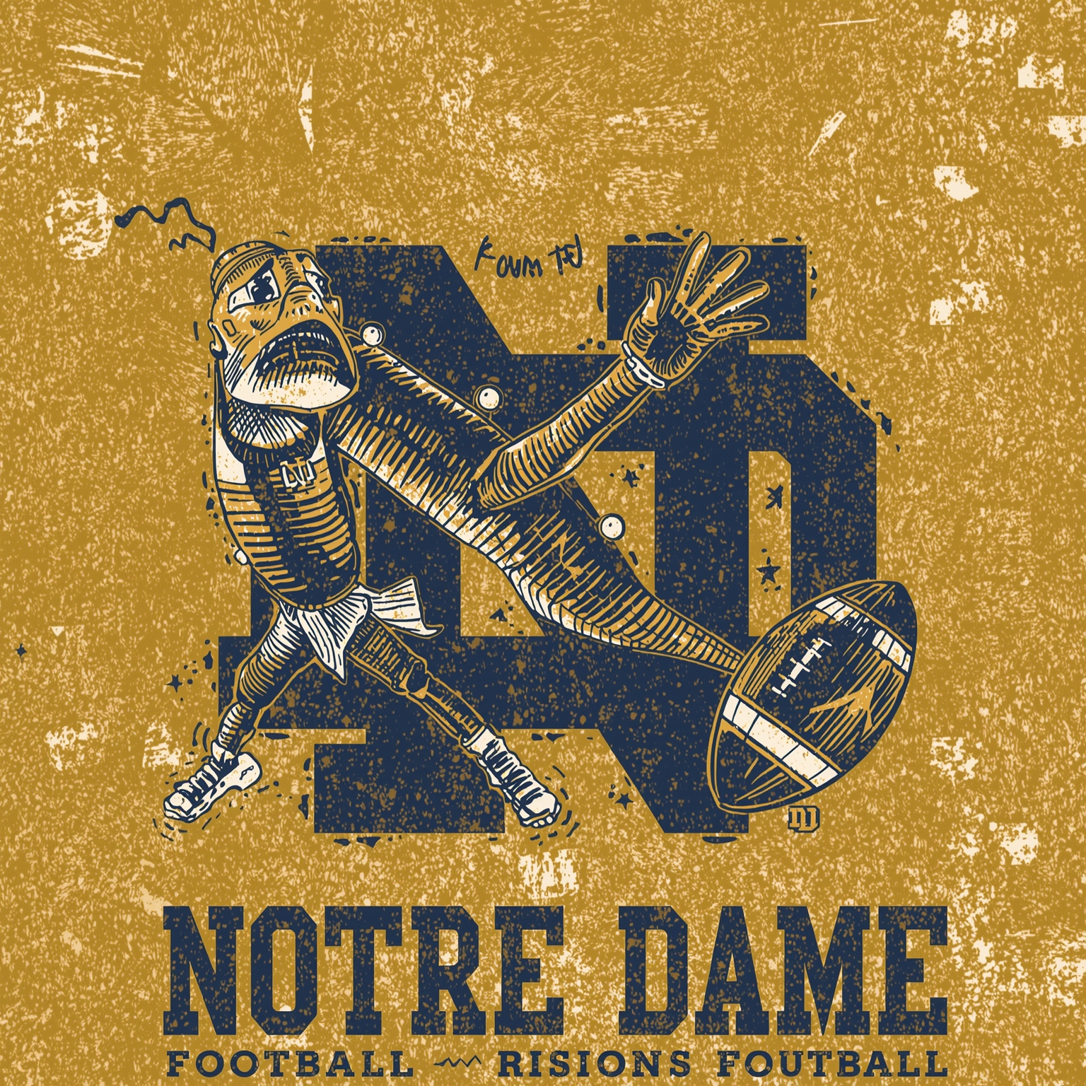 Notre Dame Football: Logo, Legends, Draft & Spring Stars - painting of Notre Dame Fighting Irish football venue