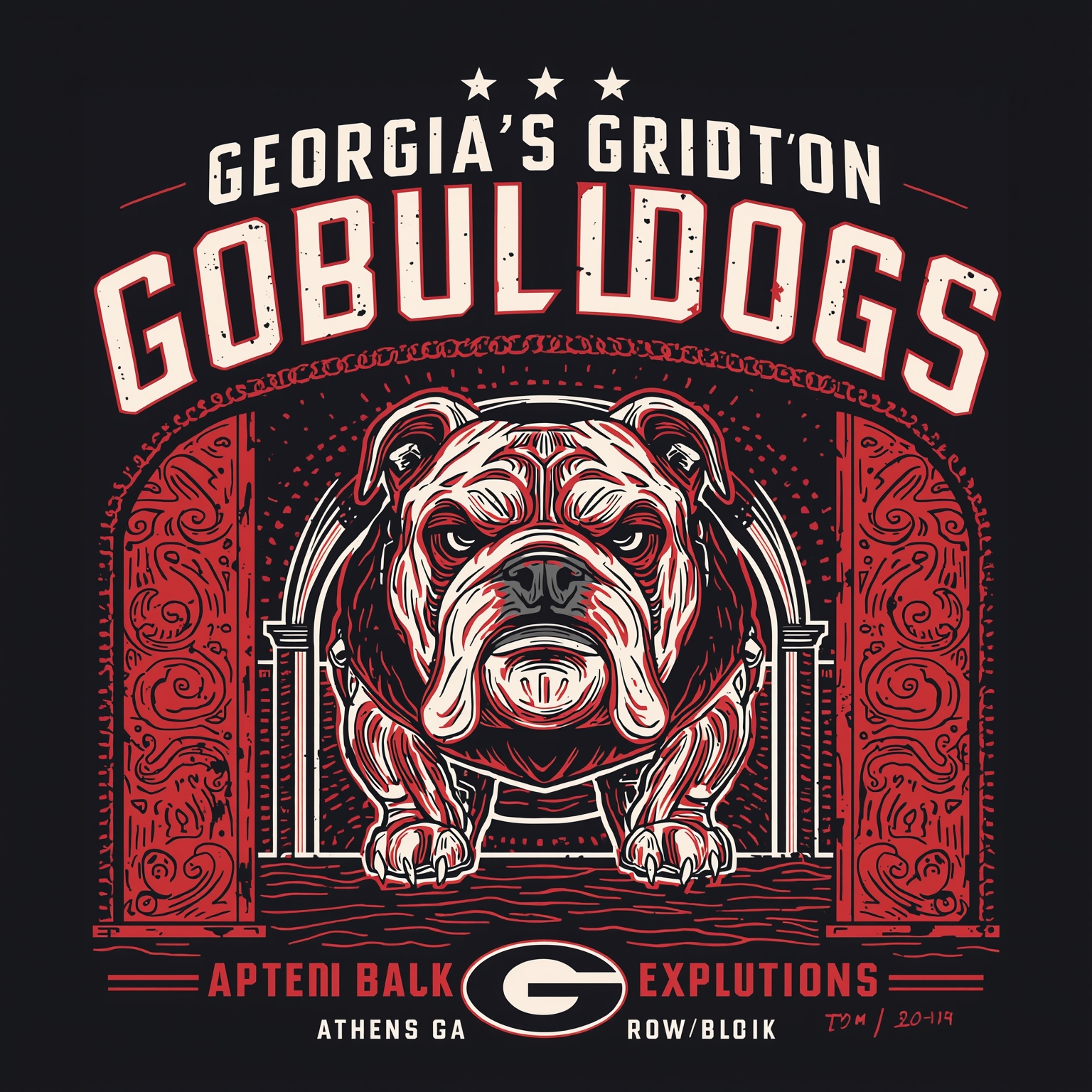 Georgia’s Gridiron: Rivalries, Rising Stars & Expectations - painting of Georgia Bulldogs football venue