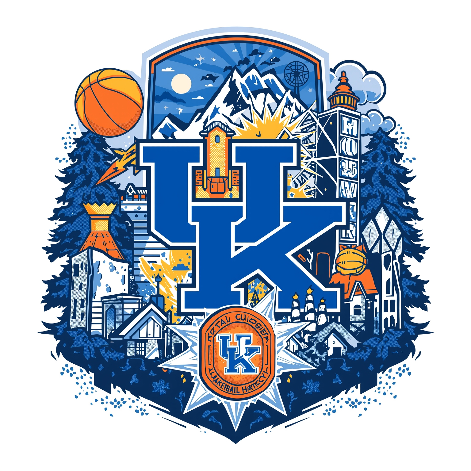 Portal Pandemonium: Kentucky’s Hunt for Basketball Gold - painting of Kentucky Wildcats basketball venue