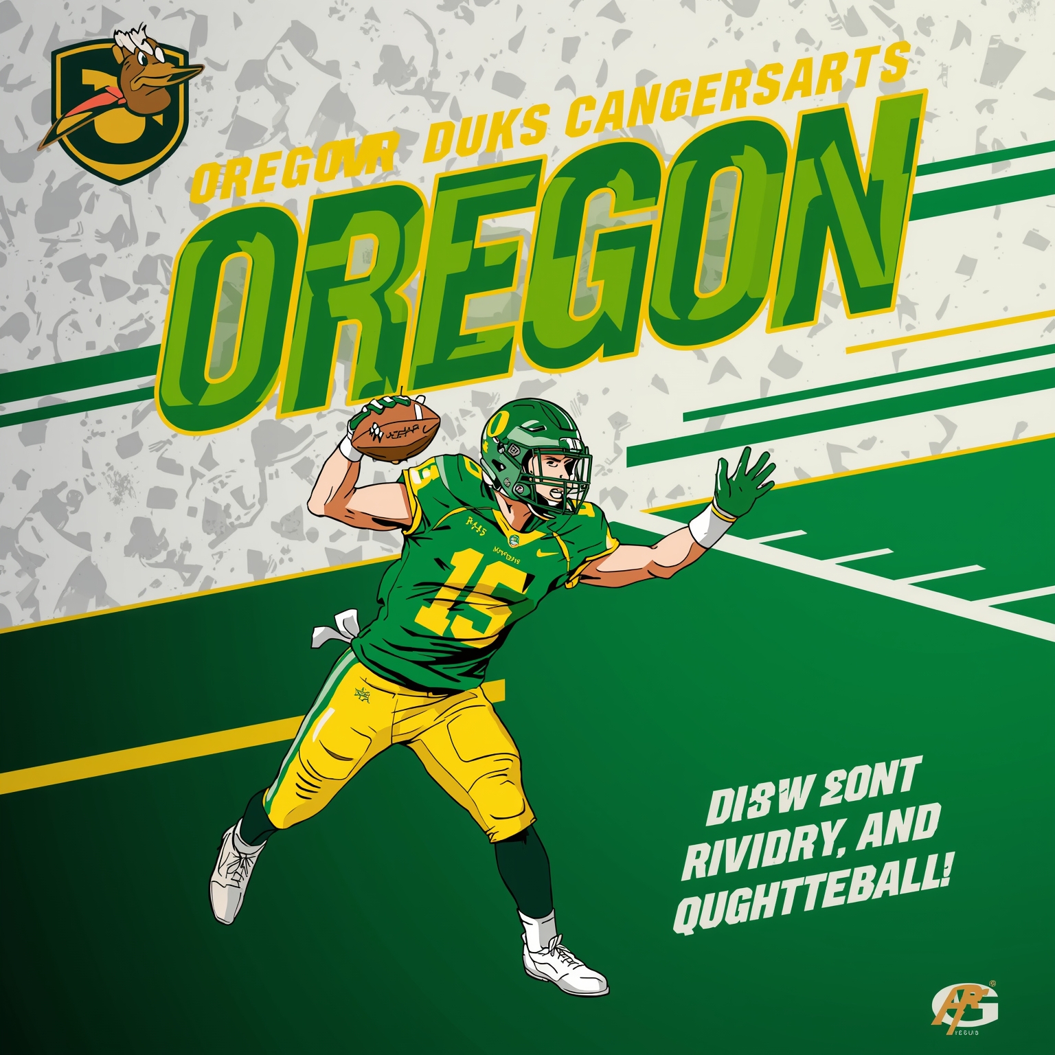 Oregon Ducks: Recruiting, Rivalry, and Quarterback Hype - painting of Oregon Ducks football,basketball venue