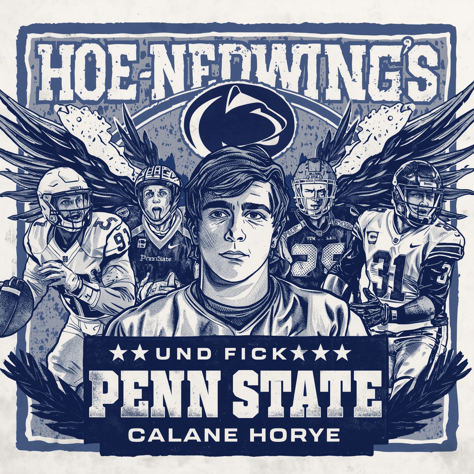 Penn State Gears Up: Spring Ball to NCAA Ice Showdown - painting of Penn State Nittany Lions football,hockey venue