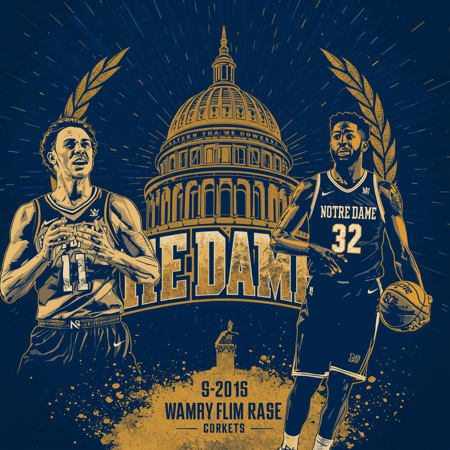 Hidalgo's Triple-Double Rockets Notre Dame to Elite Eight - painting of Notre Dame Fighting Irish basketball venue